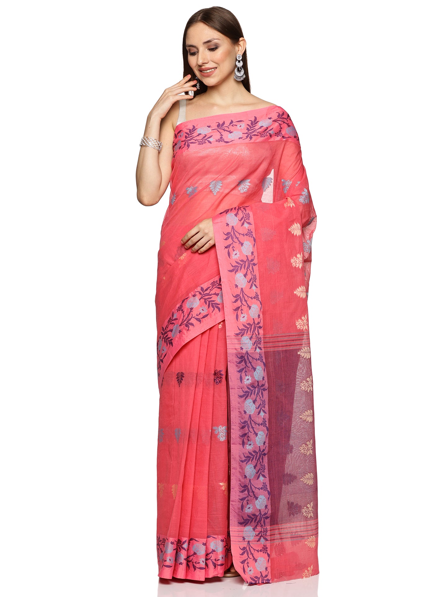 Pink Bengal Cotton Saree