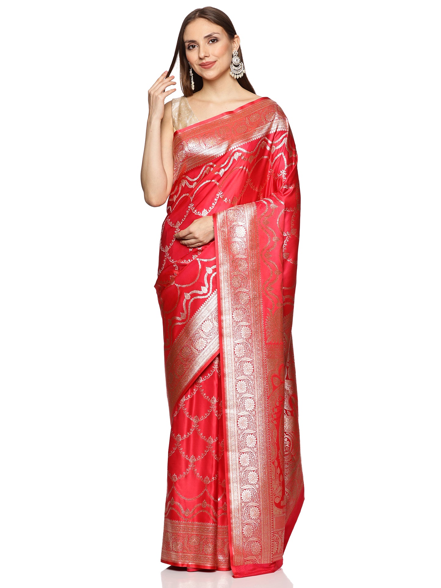 Red Pure Silk Banarasi Saree