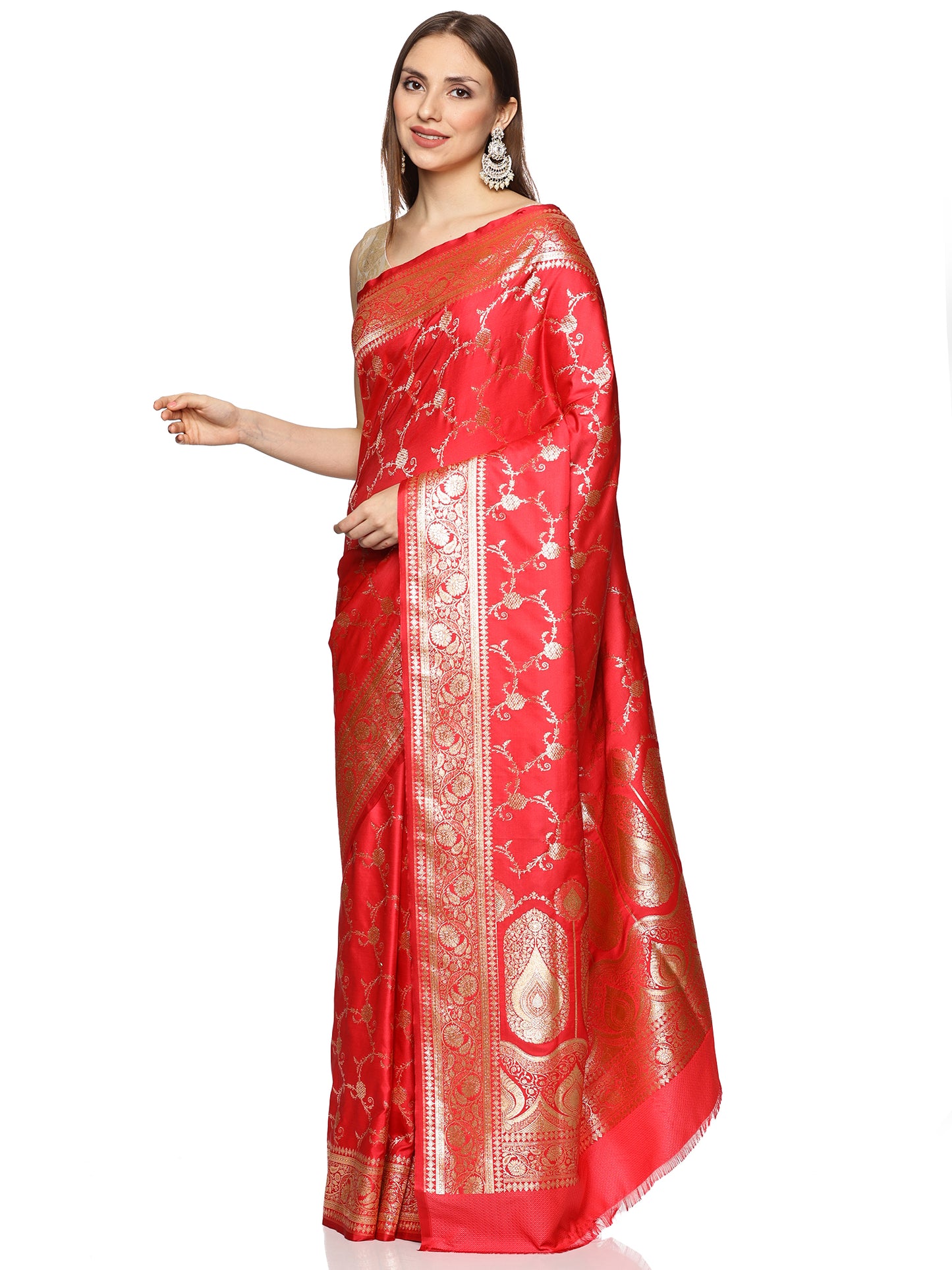Red Pure Silk Banarasi Saree