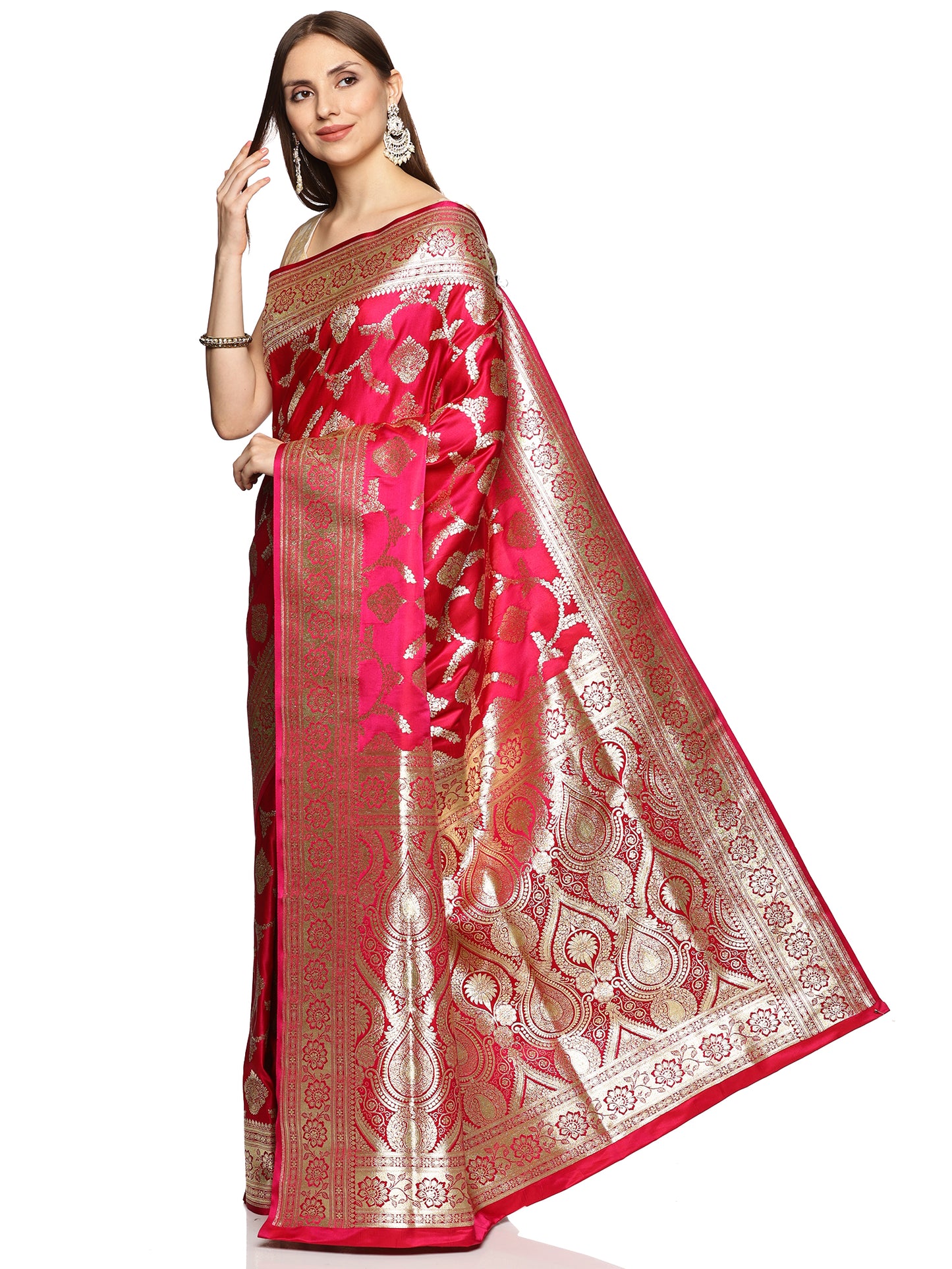 Red Pure Silk Banarasi Saree