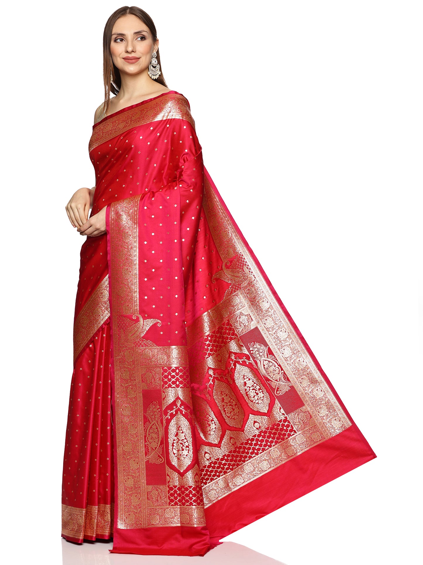 Red Pure Silk Banarasi Saree