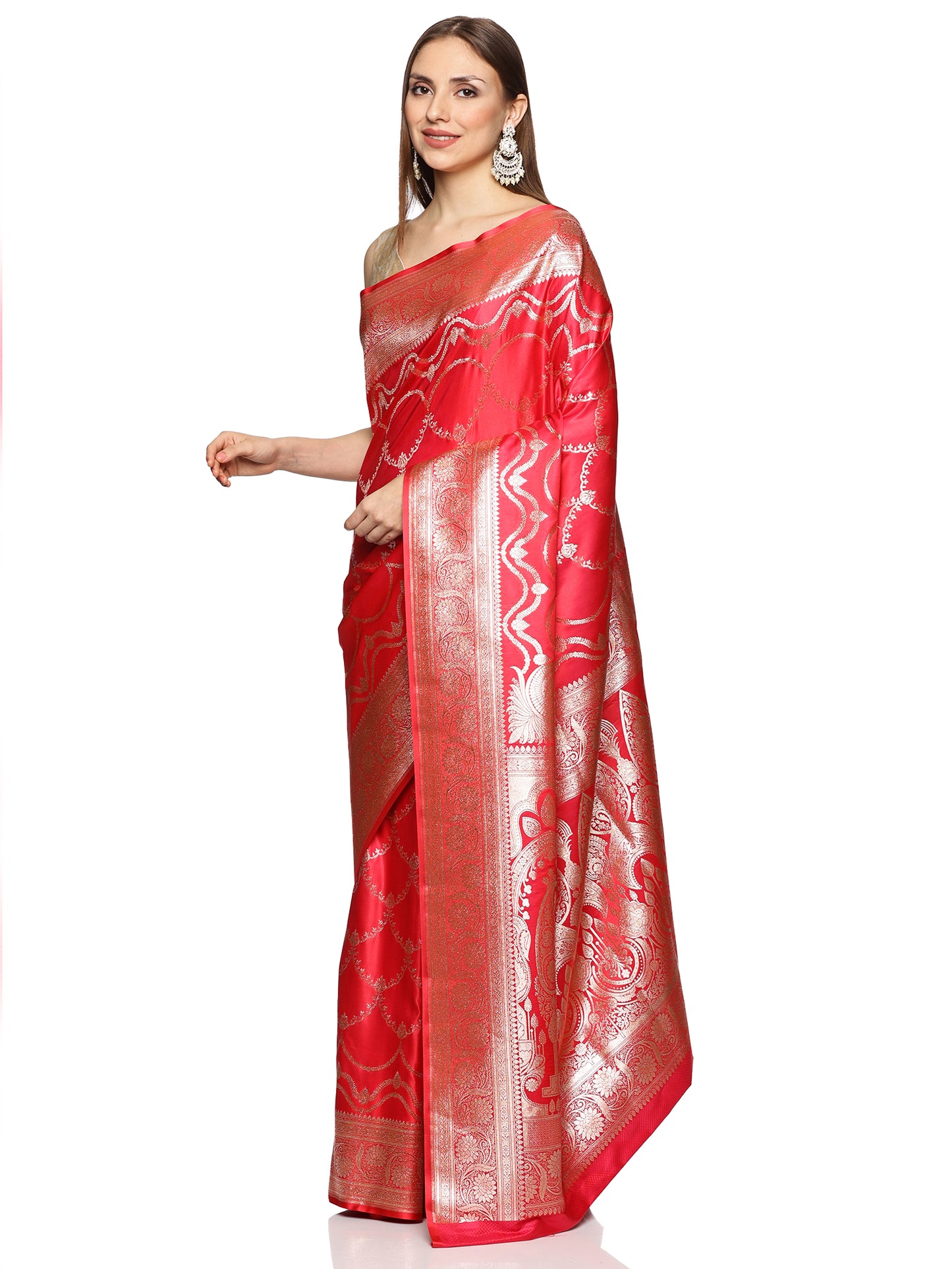 Red Pure Silk Banarasi Saree