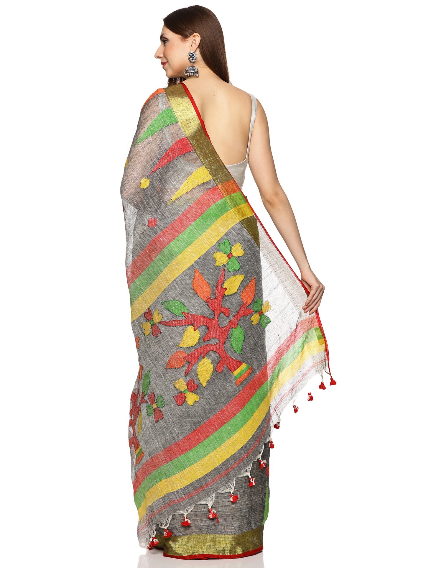 Grey Jamdani Saree