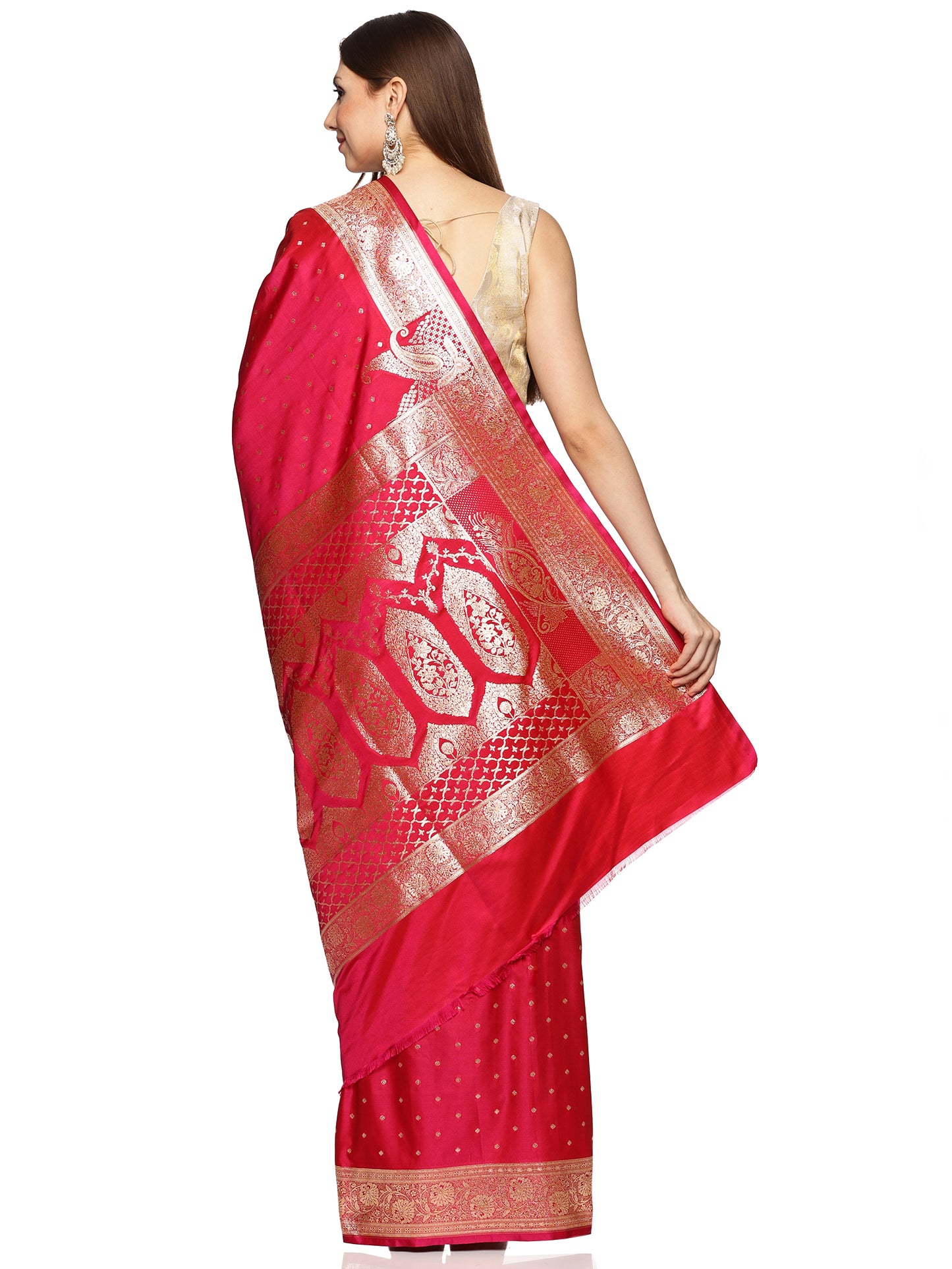 Red Pure Silk Banarasi Saree