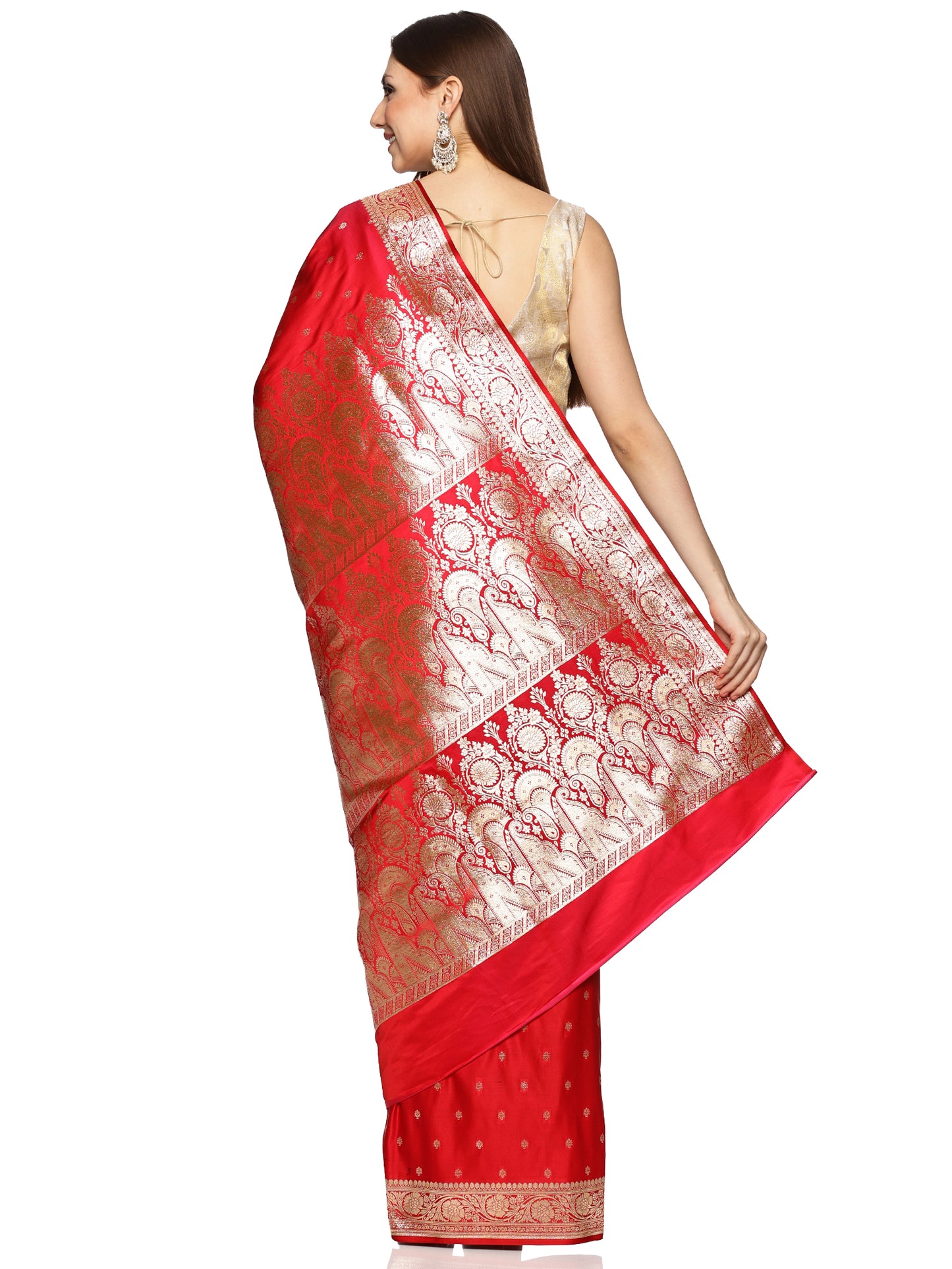Red Pure Silk Banarasi Saree