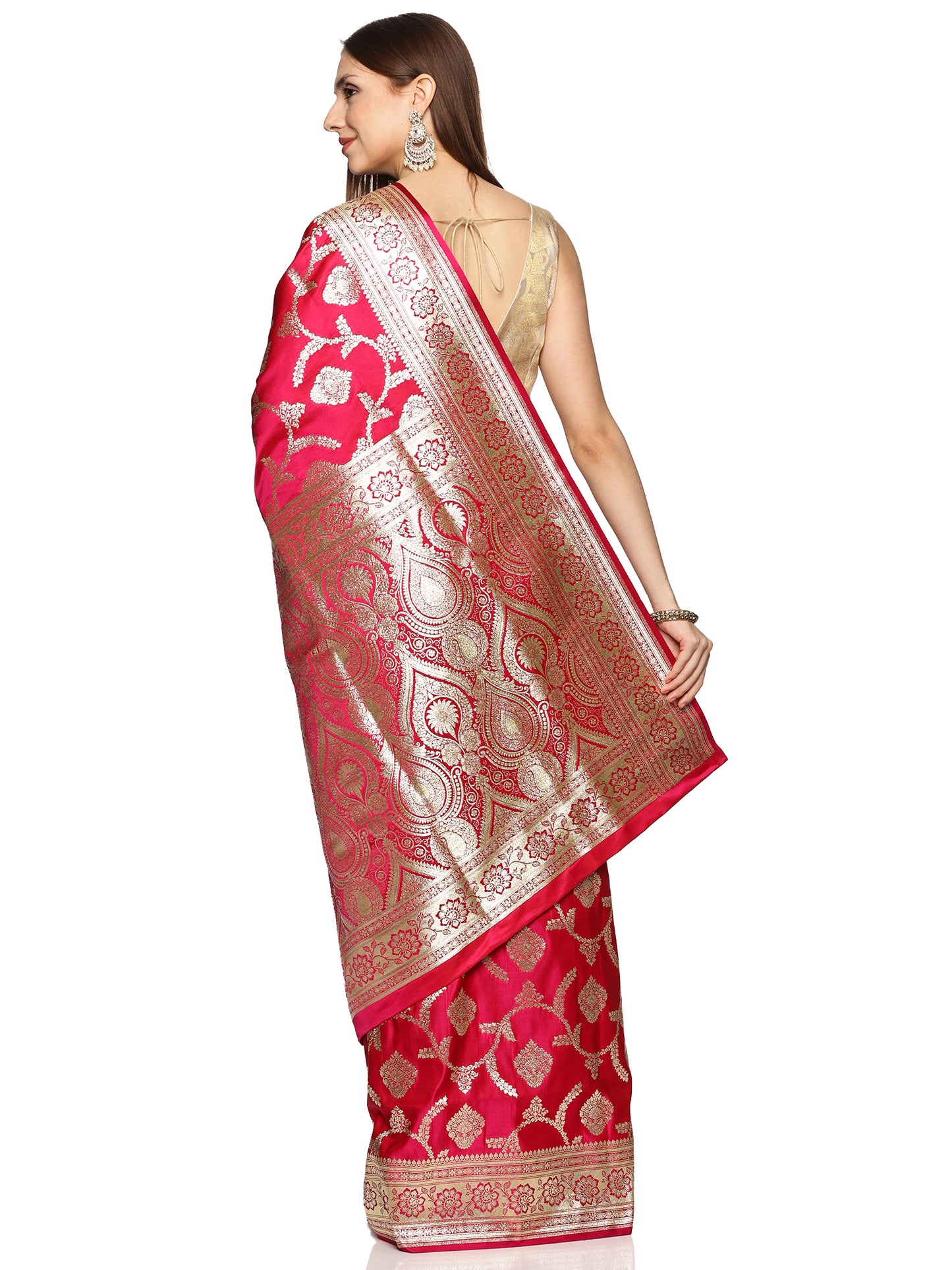 Red Pure Silk Banarasi Saree