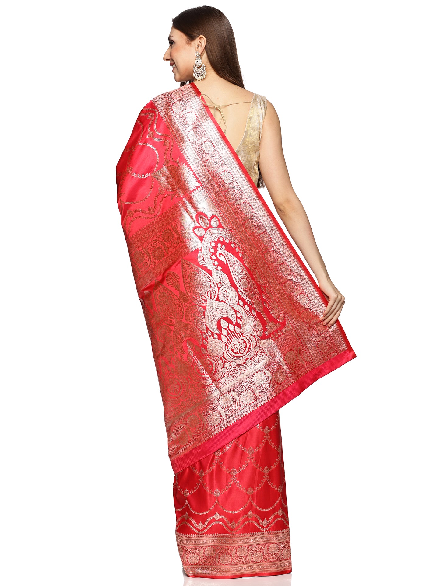 Red Pure Silk Banarasi Saree