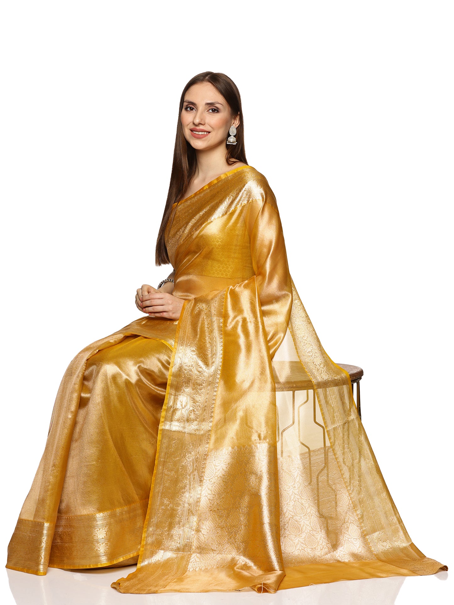 Golden Tissue Banarasi Saree