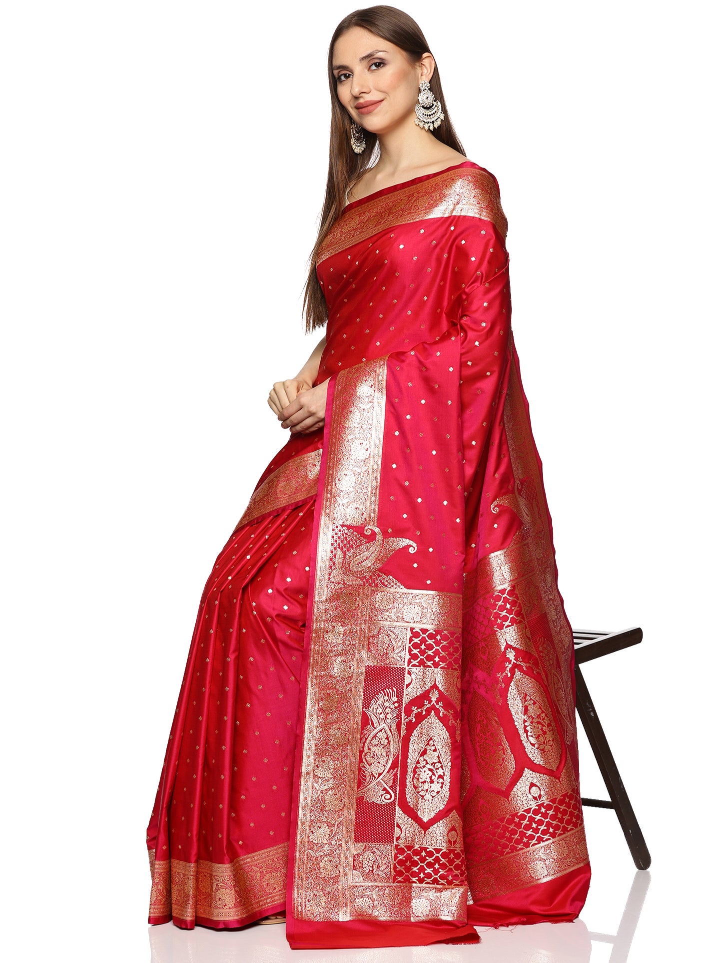 Red Pure Silk Banarasi Saree