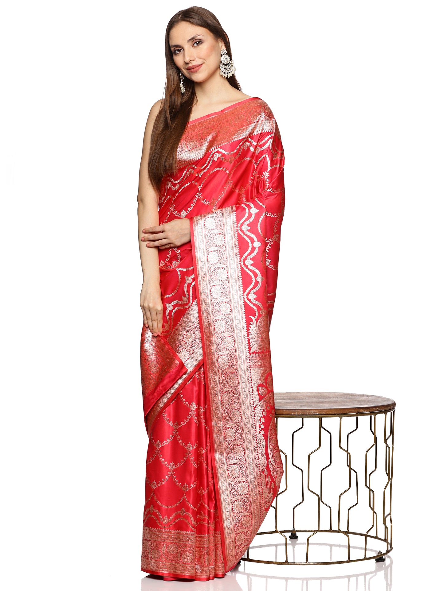 Red Pure Silk Banarasi Saree