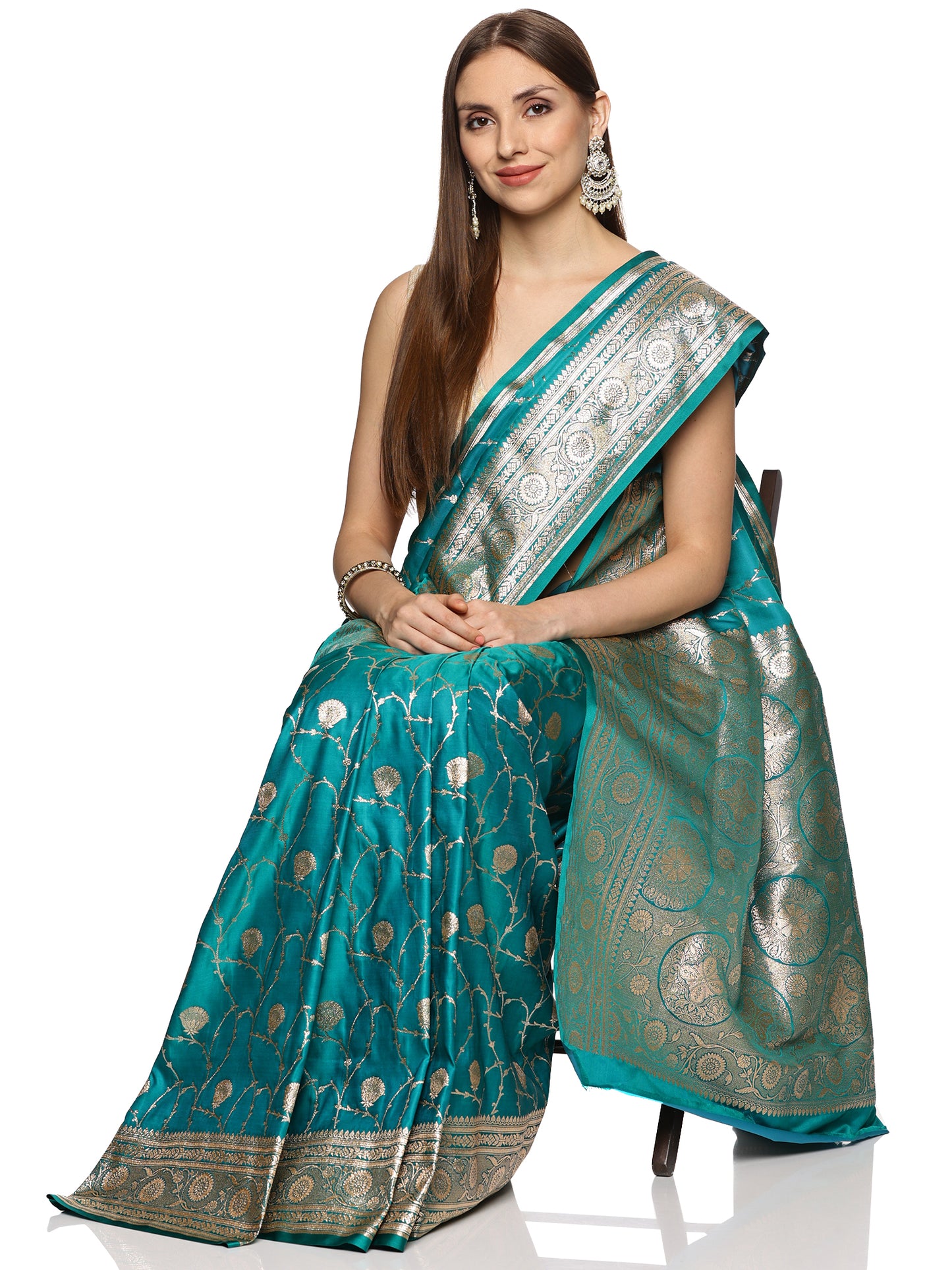 Blue Pure Banarasi Silk Saree