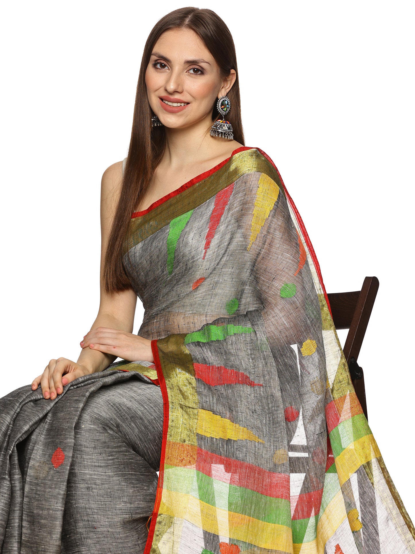Grey Jamdani Saree