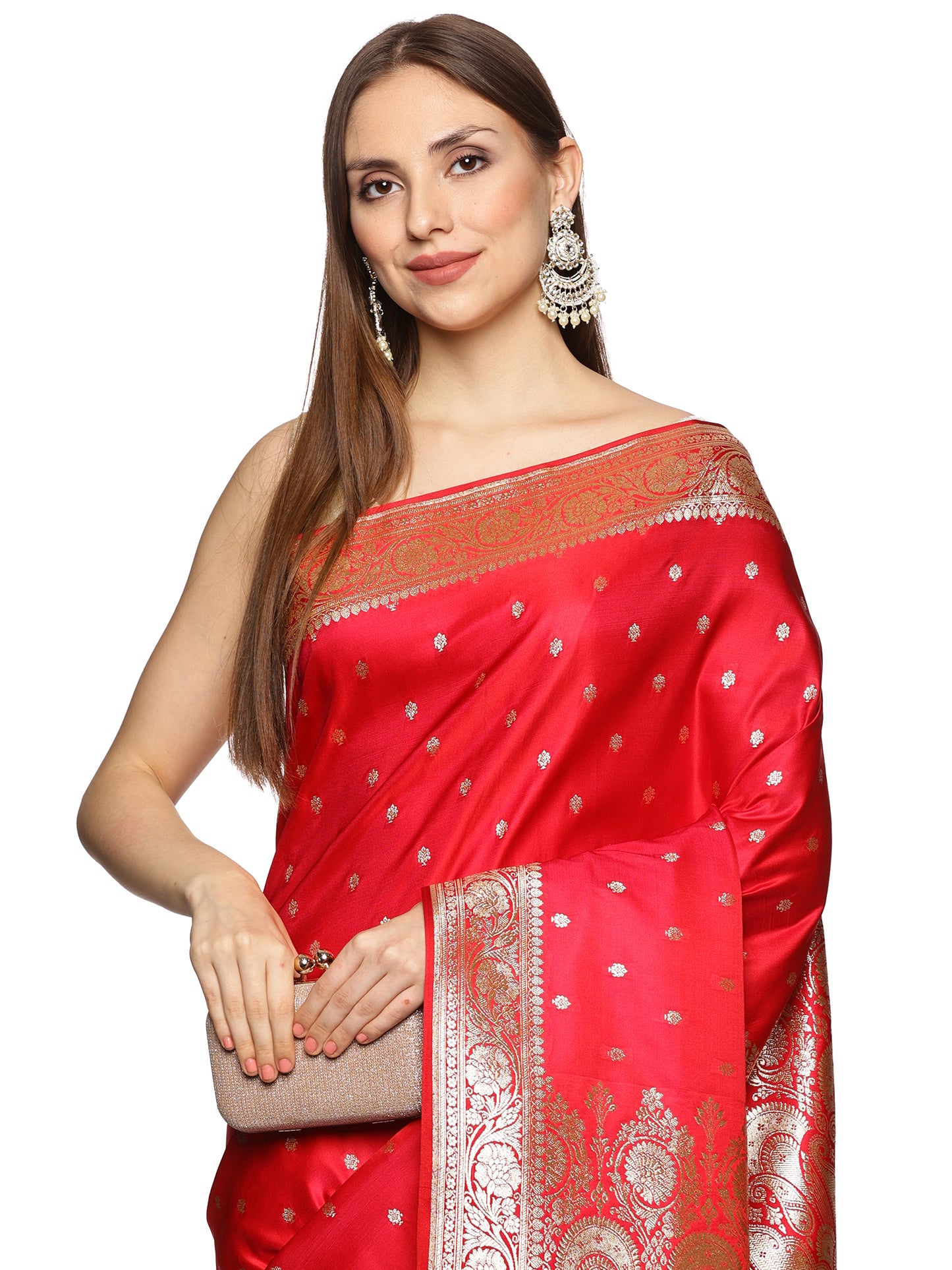 Red Pure Silk Banarasi Saree