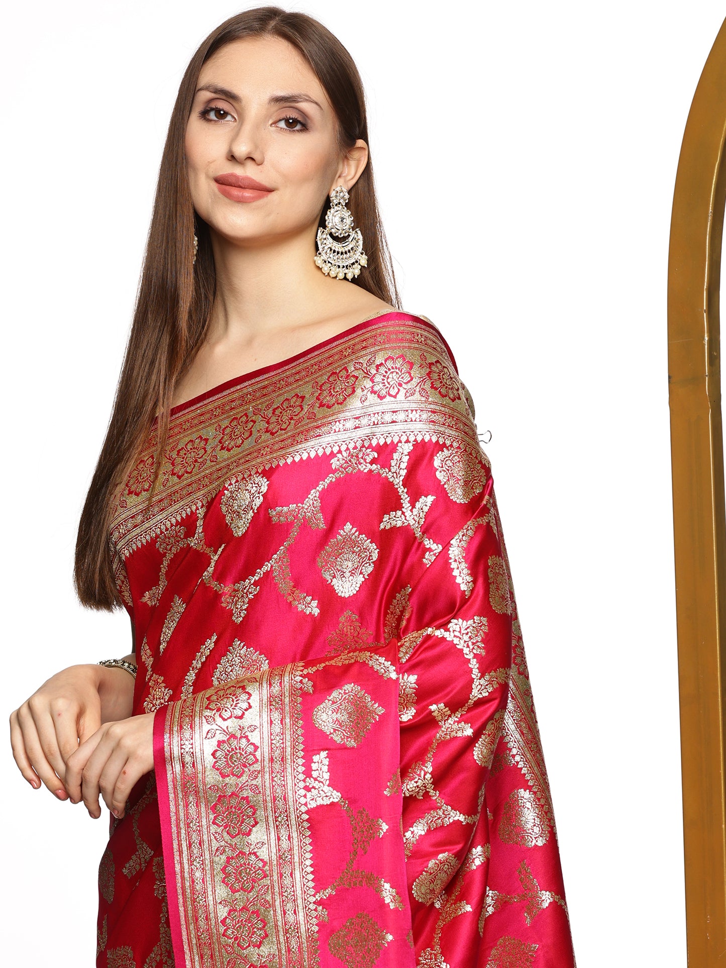 Red Pure Silk Banarasi Saree