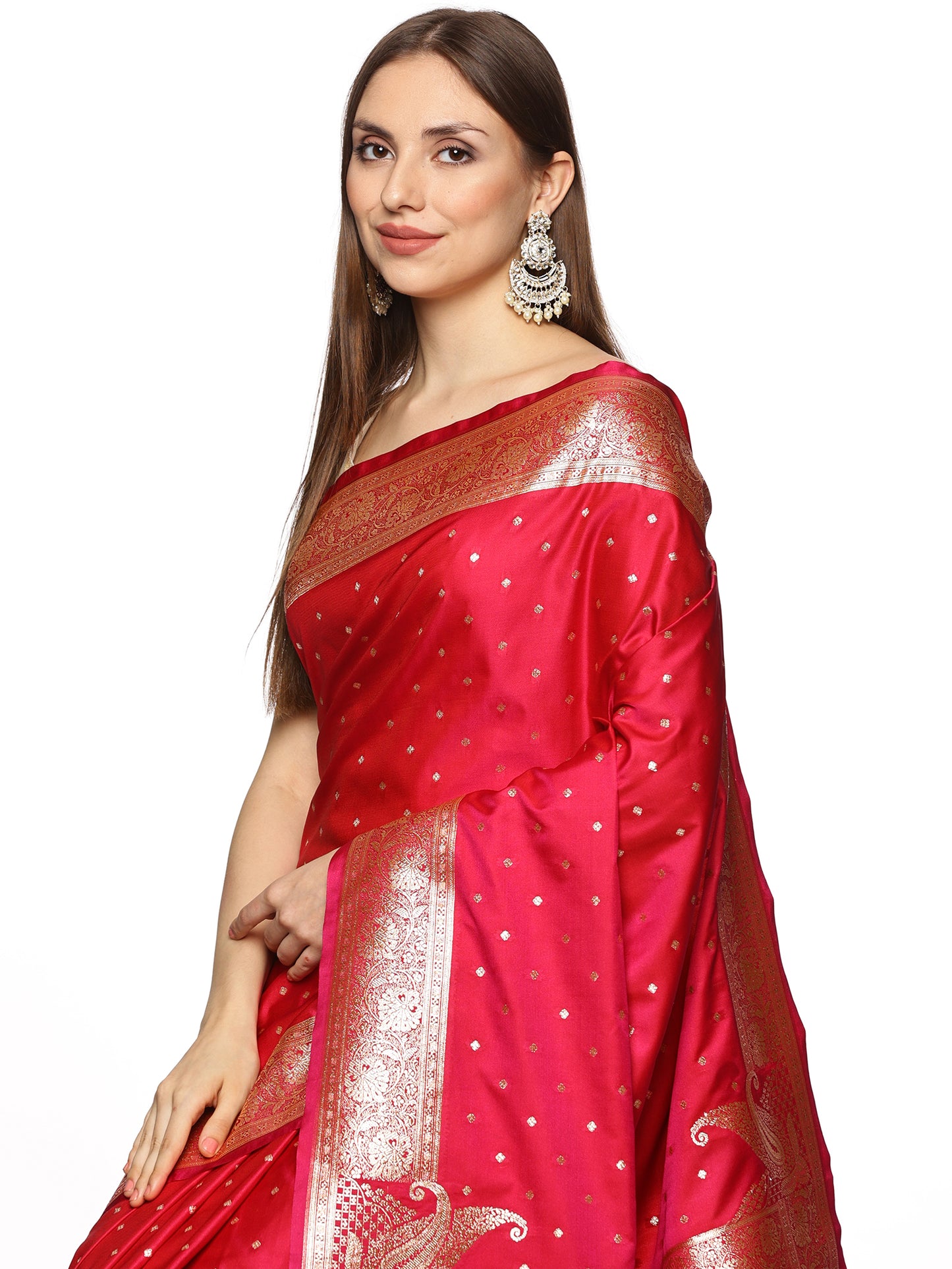Red Pure Silk Banarasi Saree