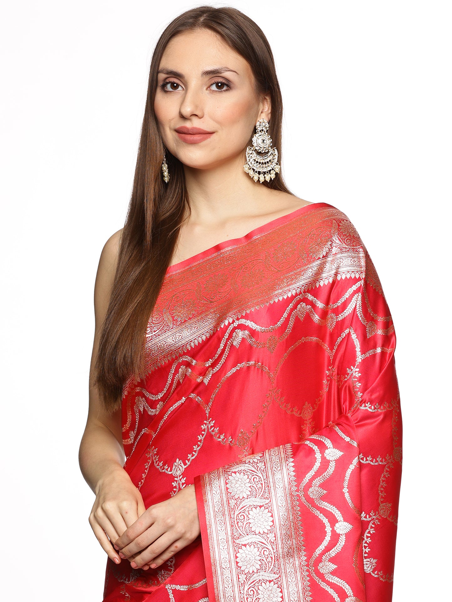 Red Pure Silk Banarasi Saree