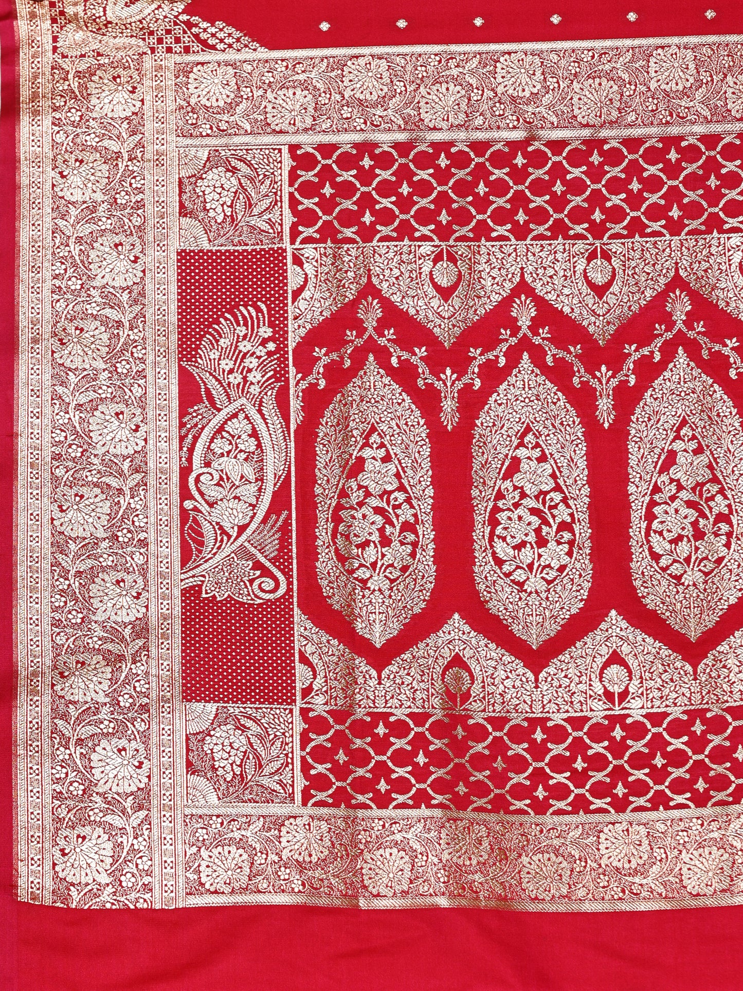 Red Pure Silk Banarasi Saree