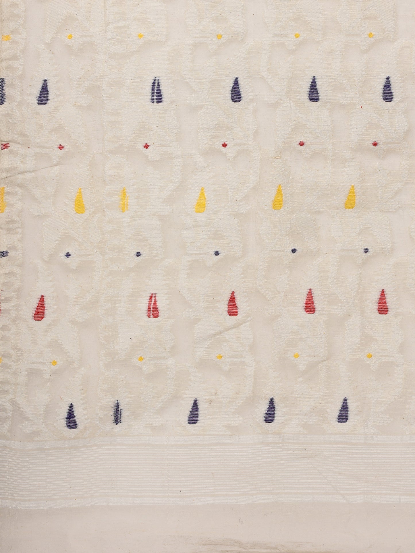 White Bengal Cotton Jamdani Saree