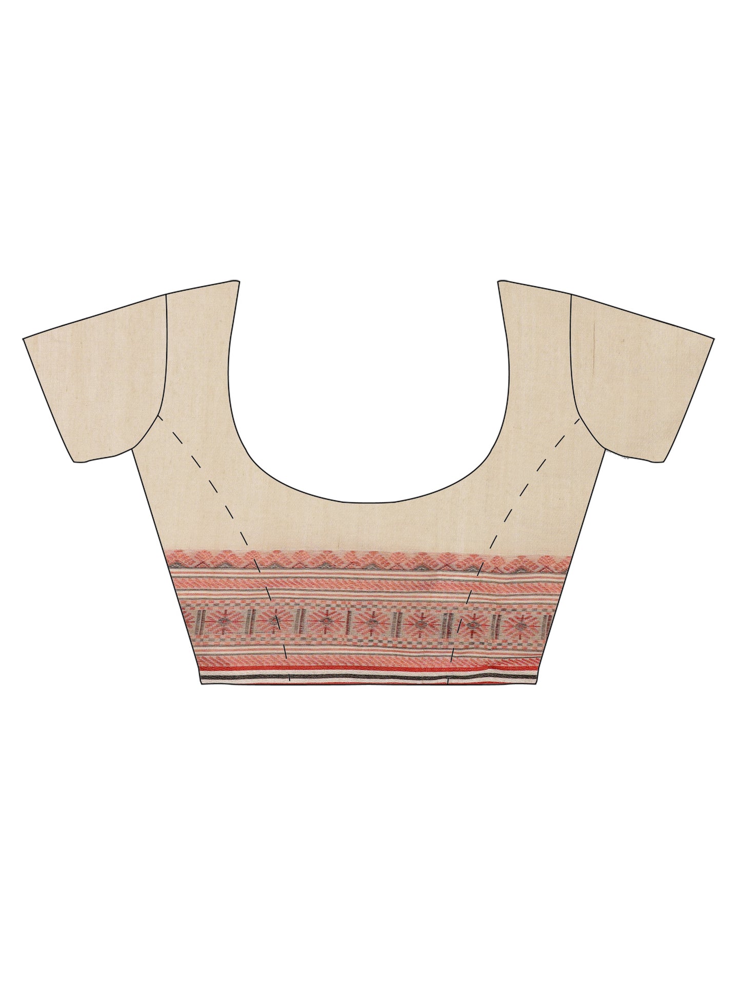 Pink Beige Handwoven Kadi Cotton Saree