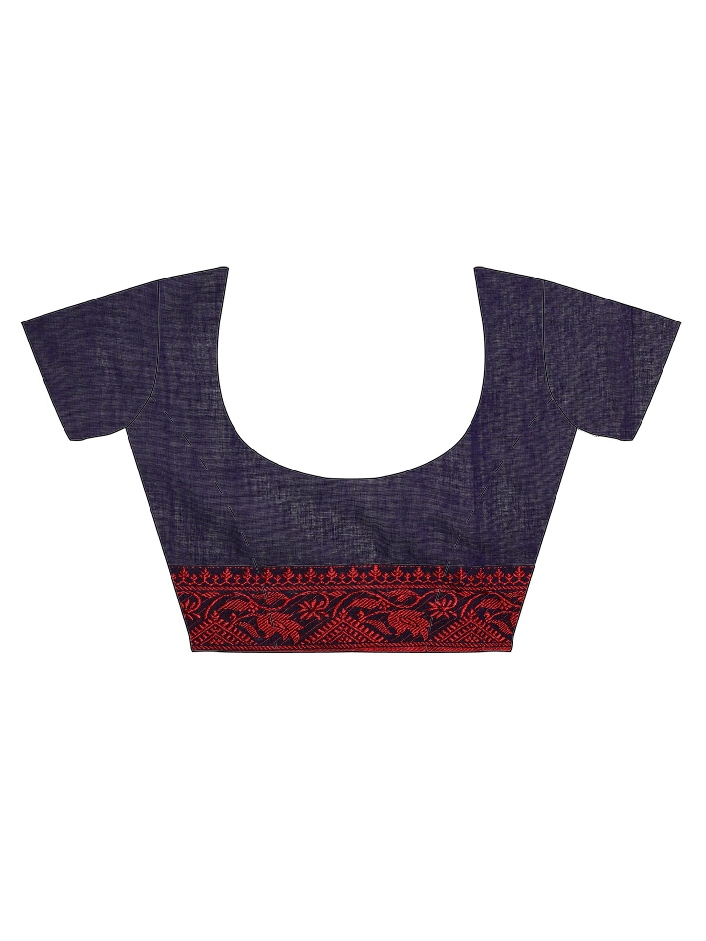 Purple & Red Khadi Cotton Saree