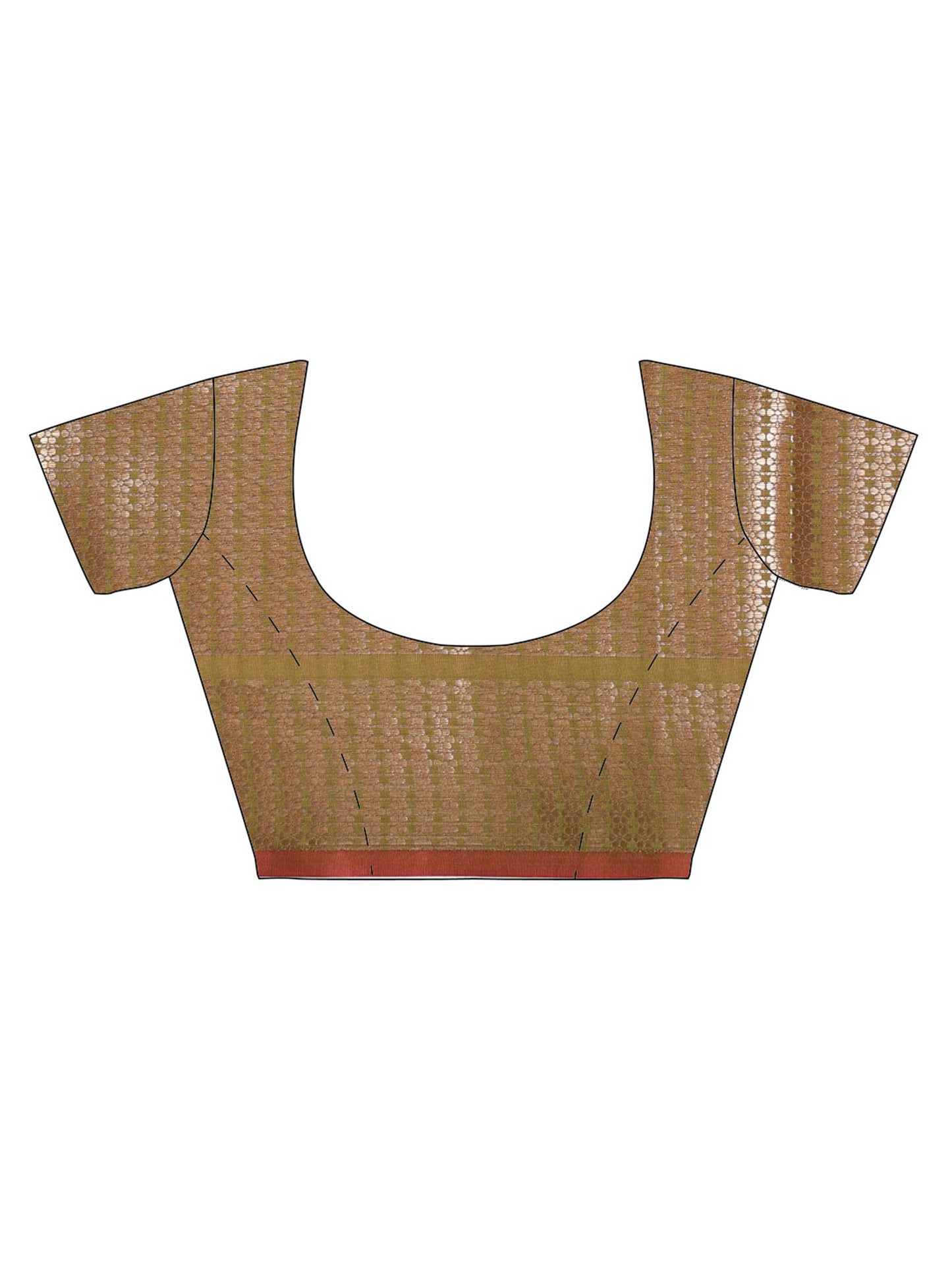 Green & Red Temple Border Pure Silk Banarasi Saree