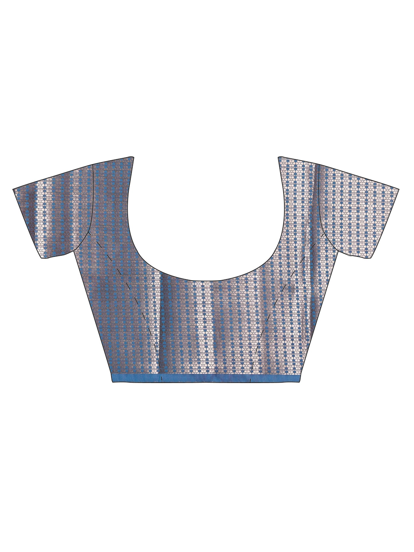Blue Temple Border Pure Silk Banarasi Saree