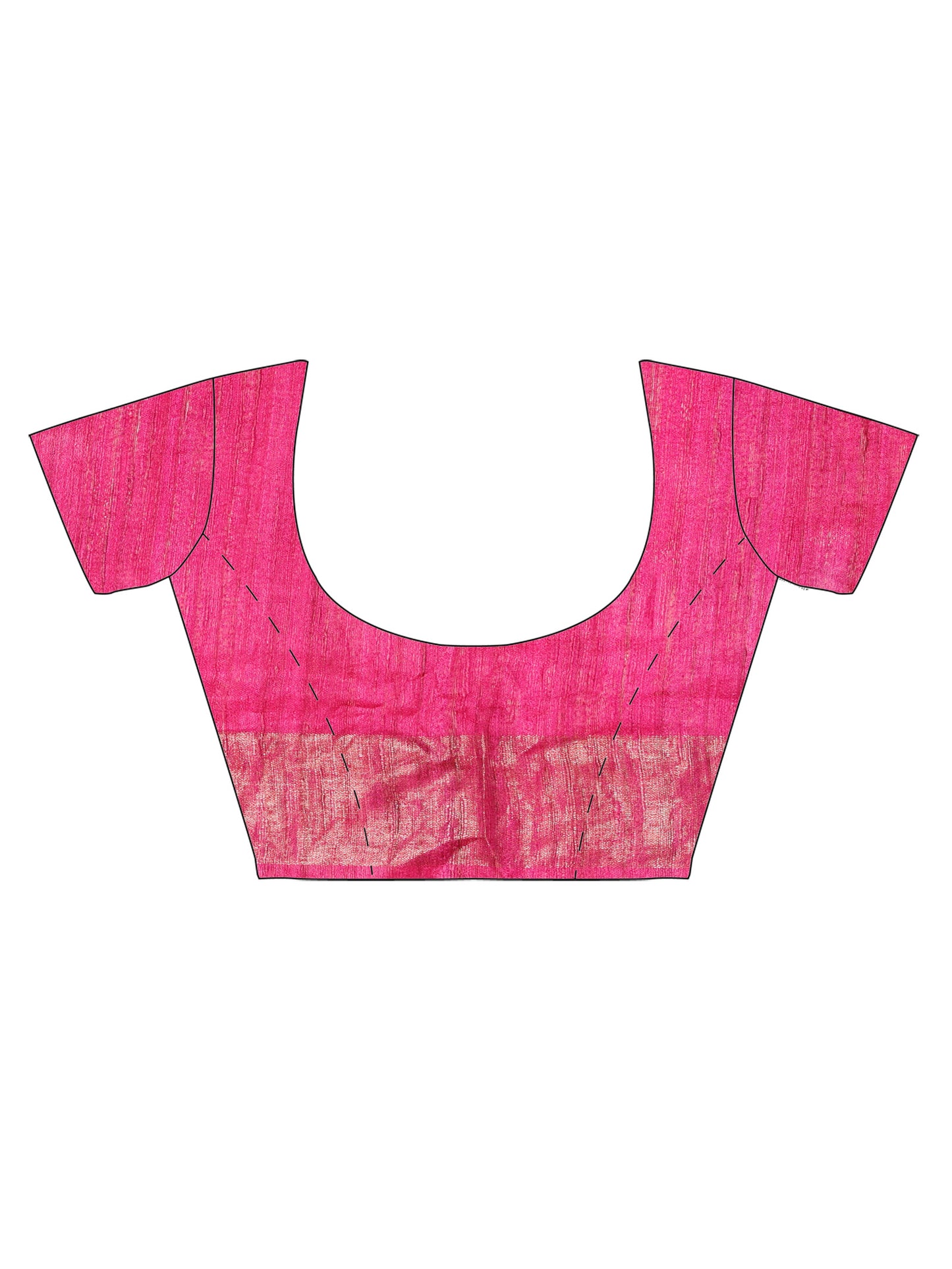 Blue and Pink Pure Gicha Tussar Saree