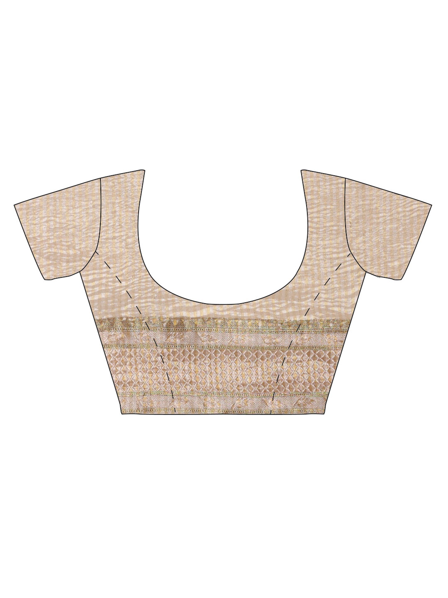 Golden Crushed Tissue Banarasi Saree