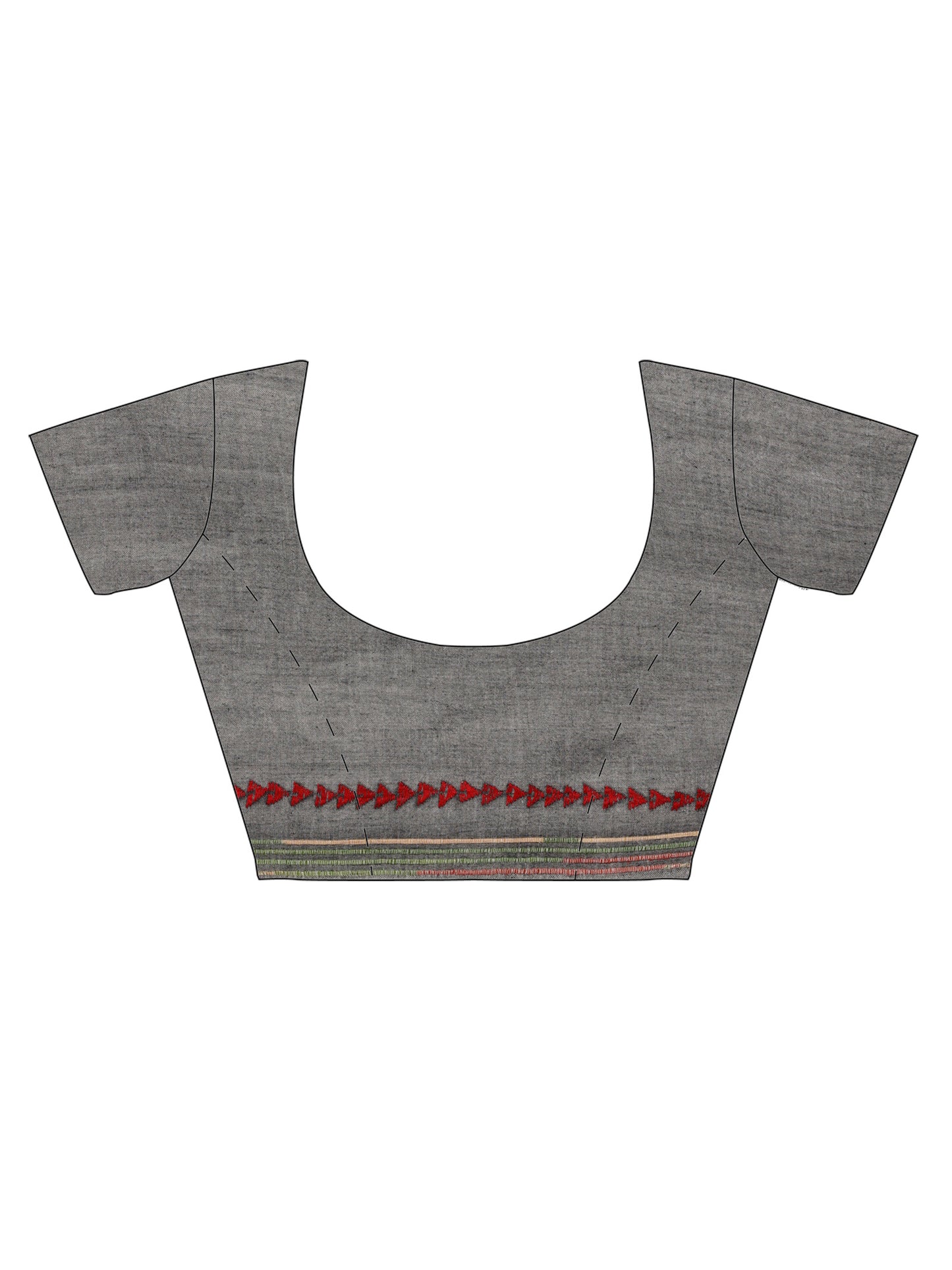 Grey Kantha Handed Embroidery