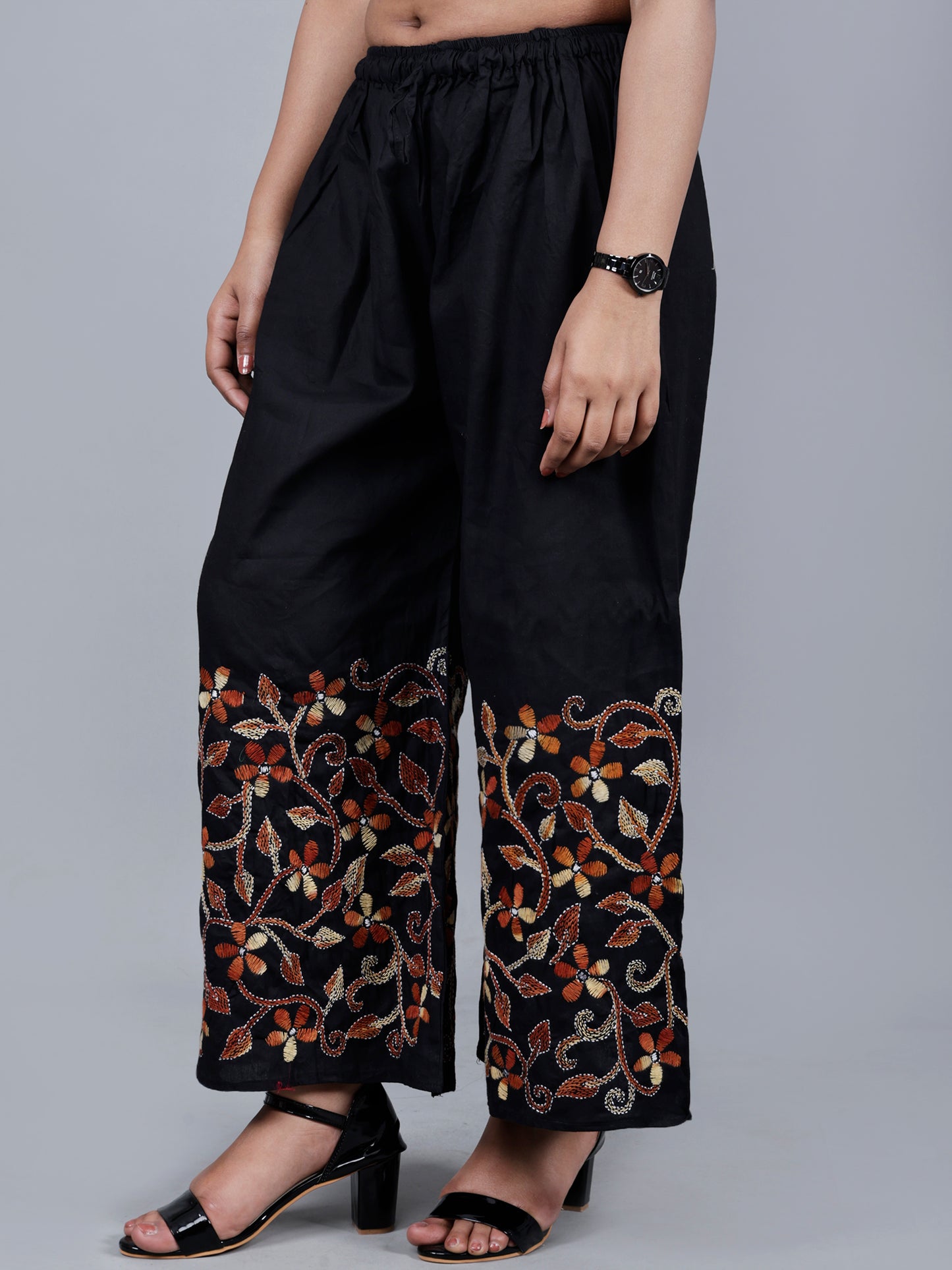 Kantha Work Palazzo (Black)