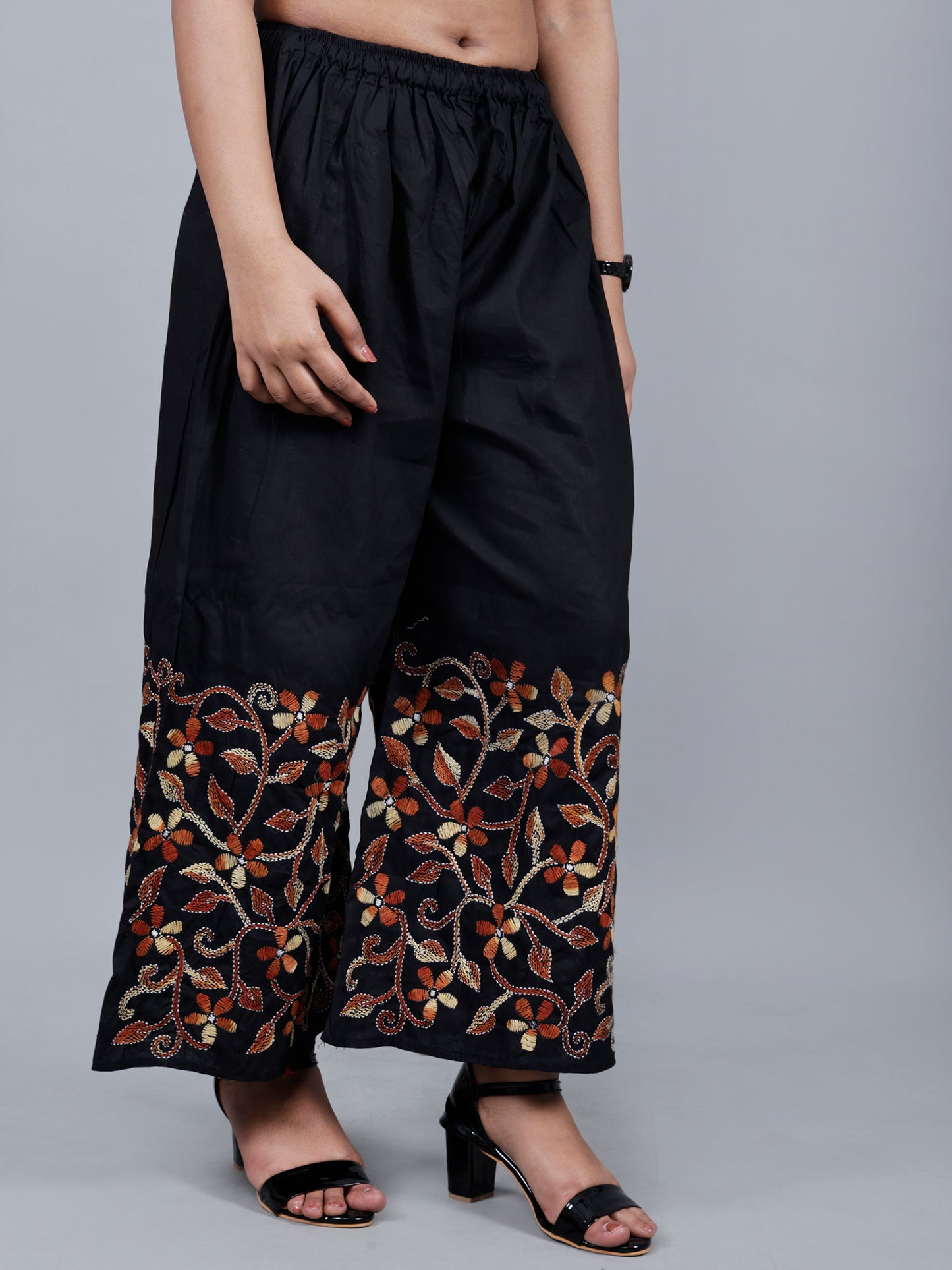Kantha Work Palazzo (Black)