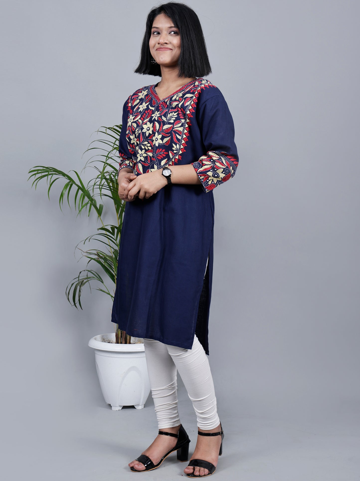 Kantha Kurta Blue