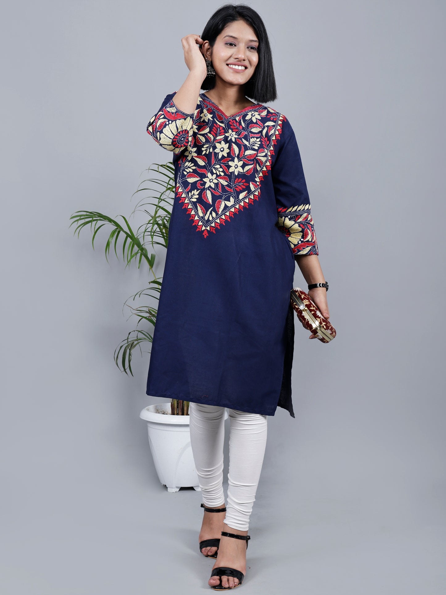 Kantha Kurta Blue