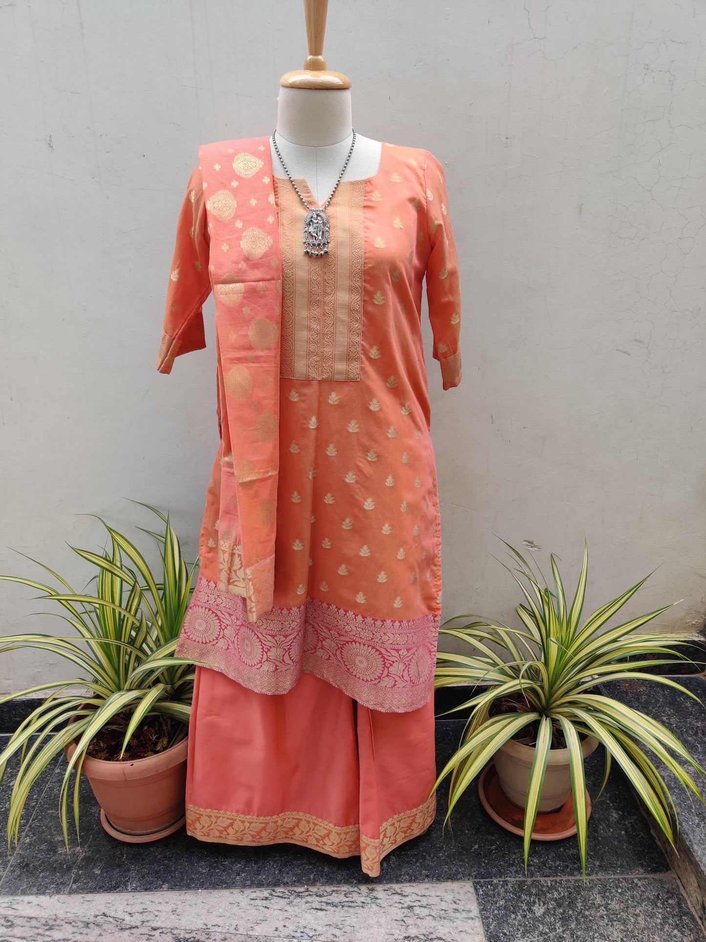 Chanderi kurta suit