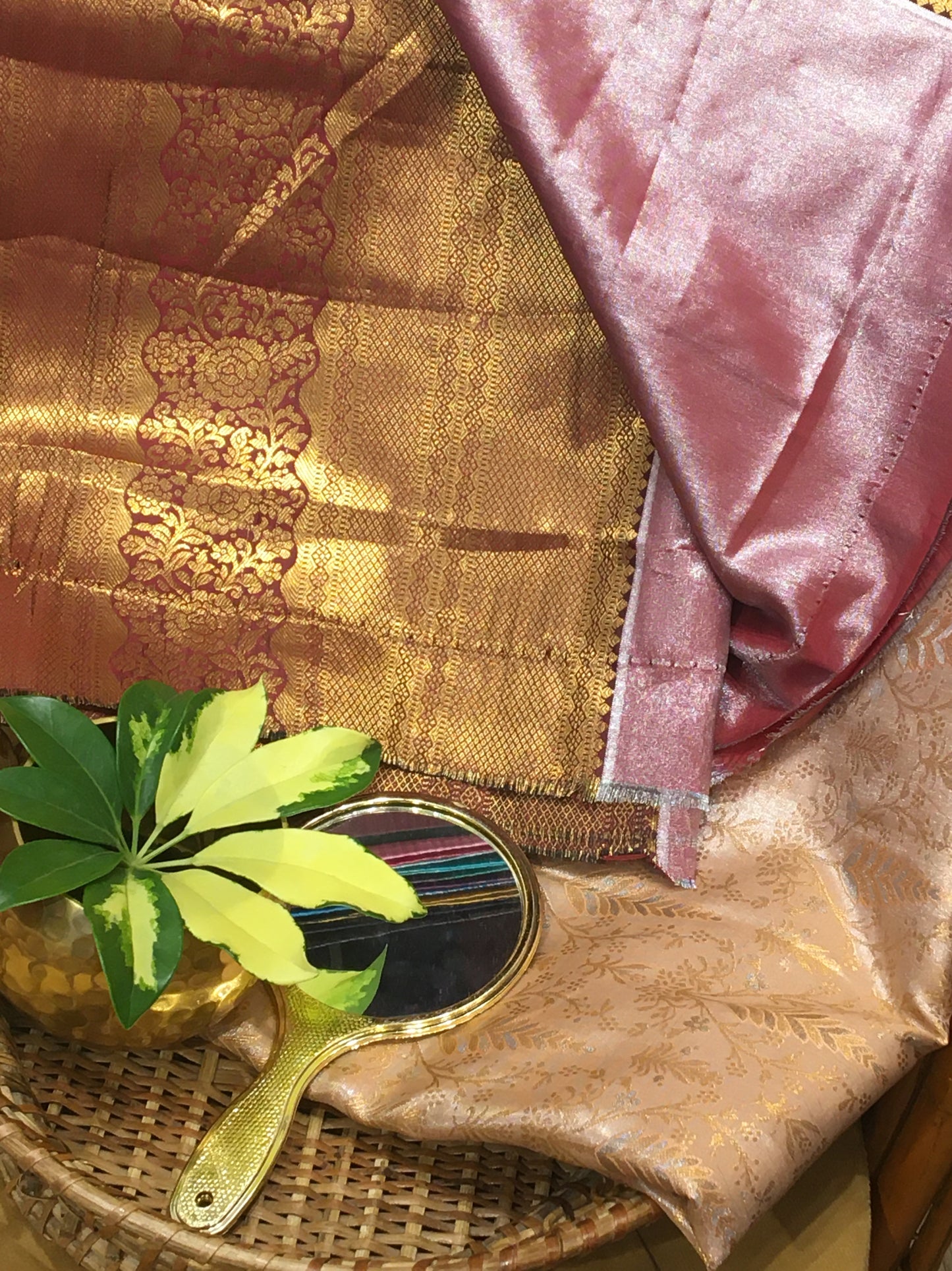 blended silk brocade saree