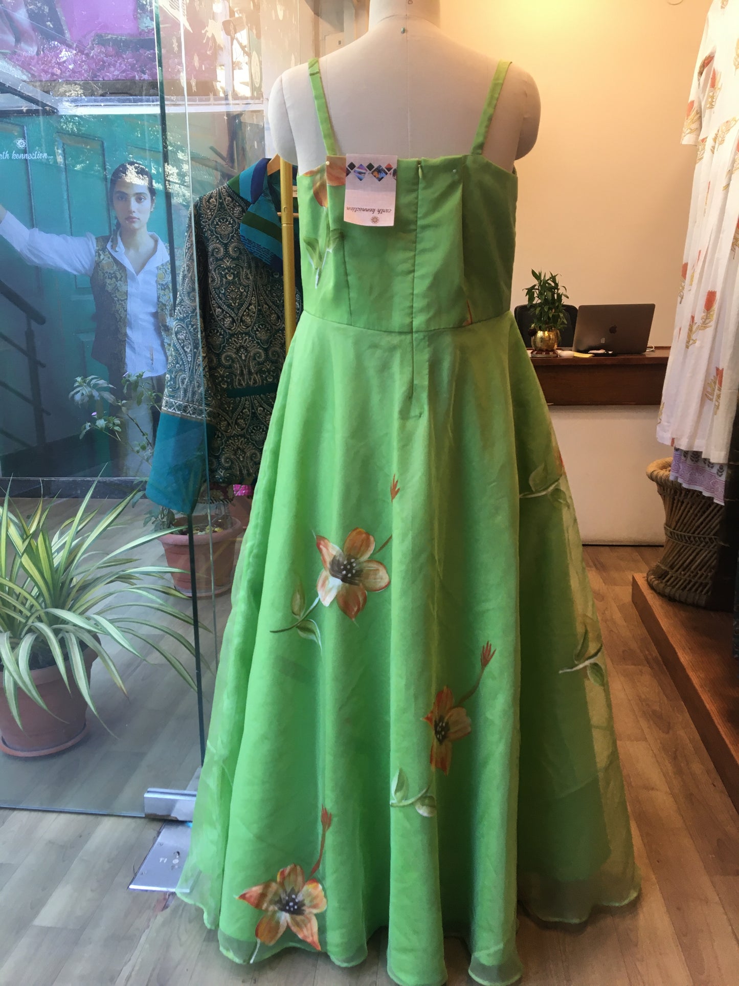 Organza hand painted dress