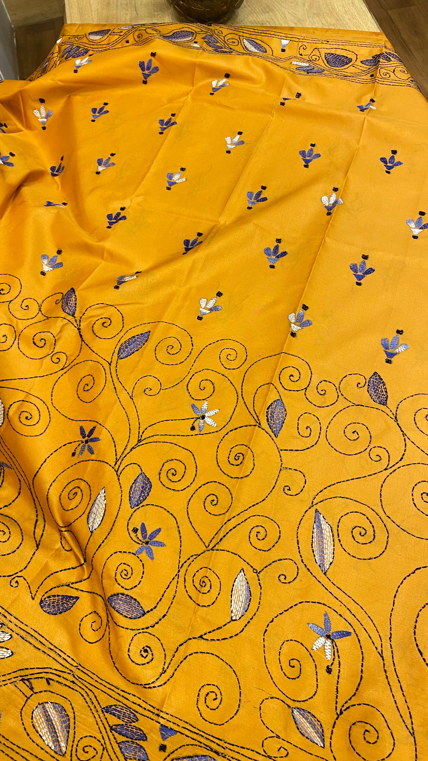Hand Embroidery kantha saree