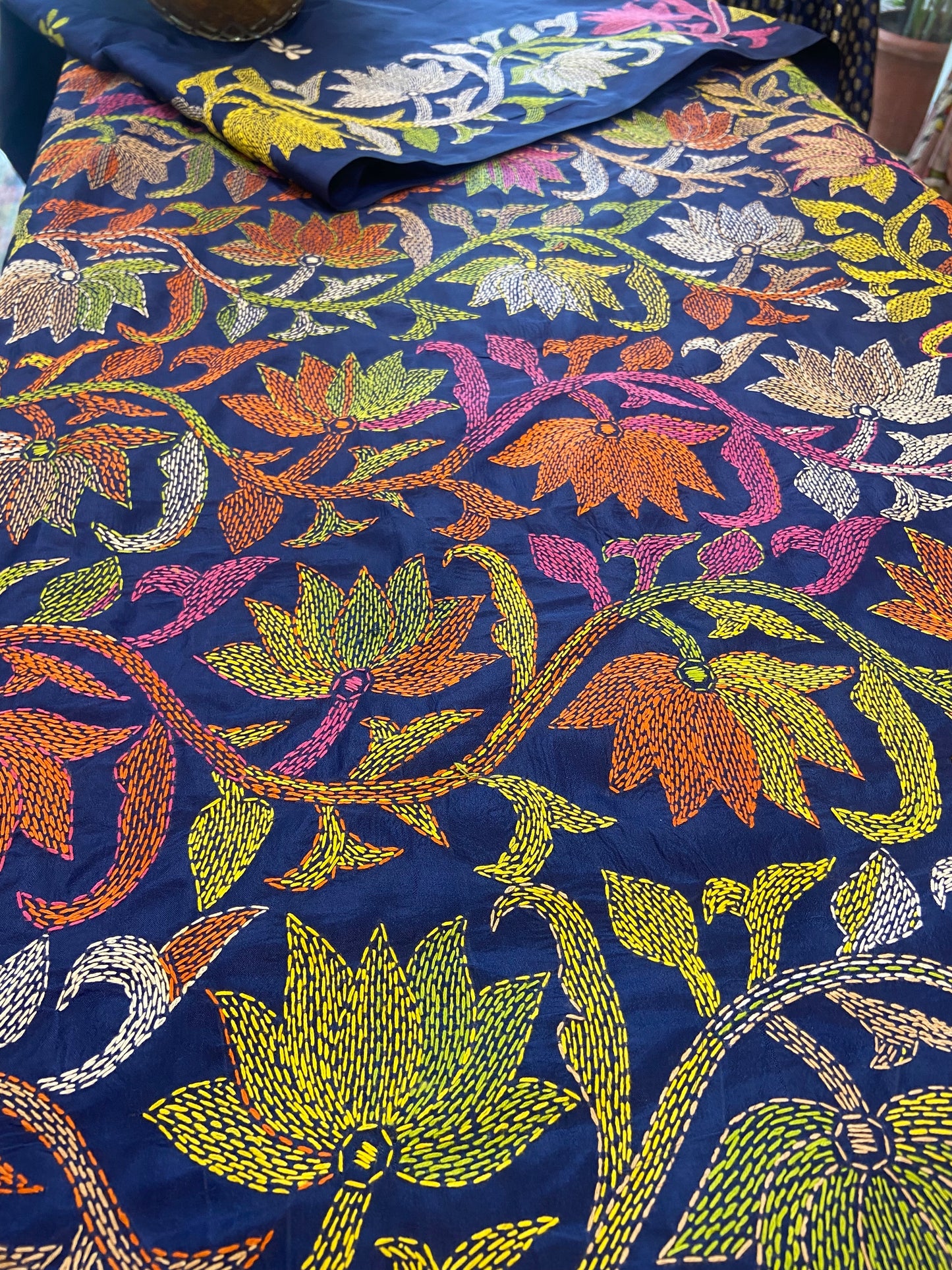 Hand embroidry kantha saree