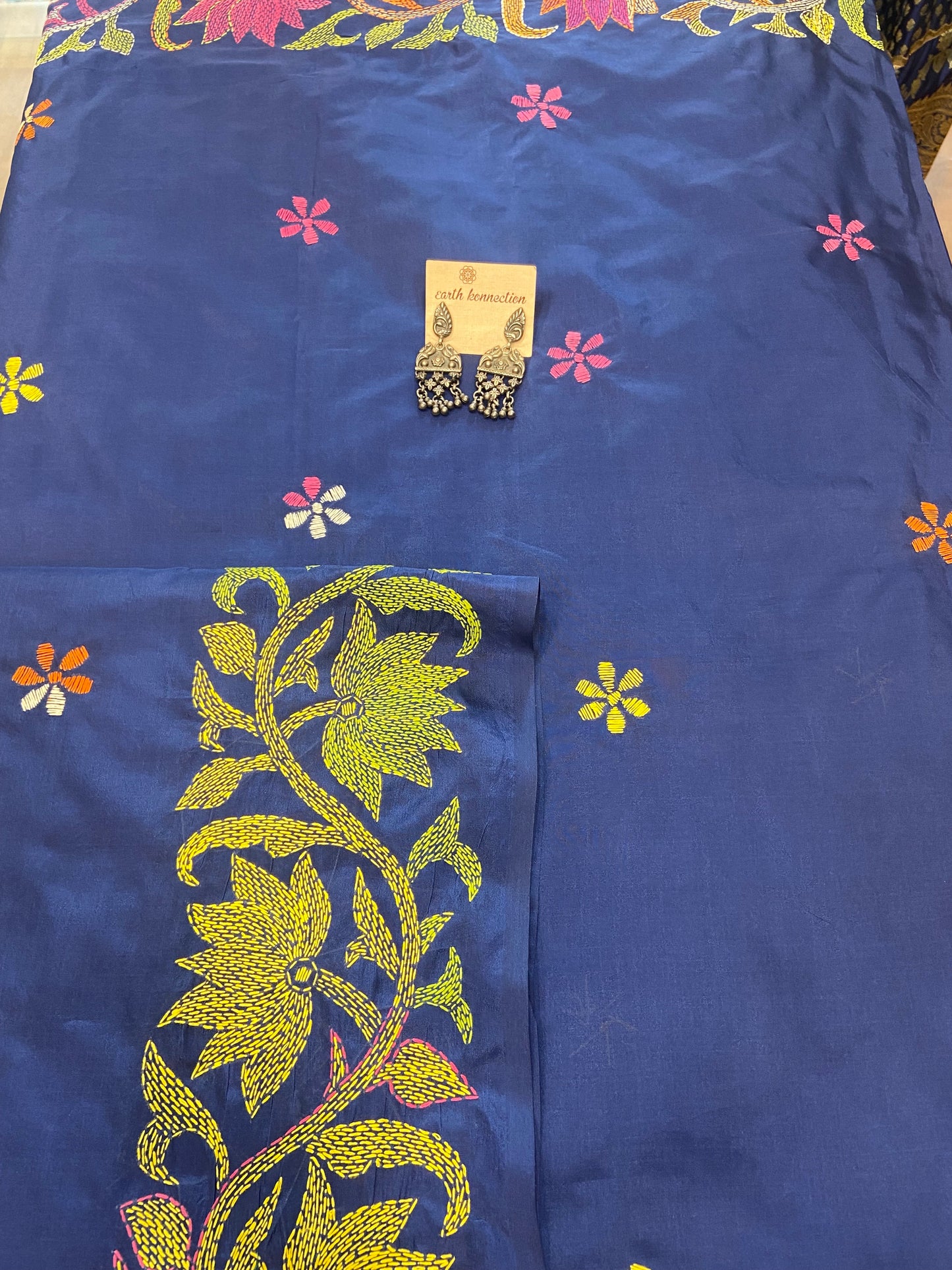 Hand embroidry kantha saree
