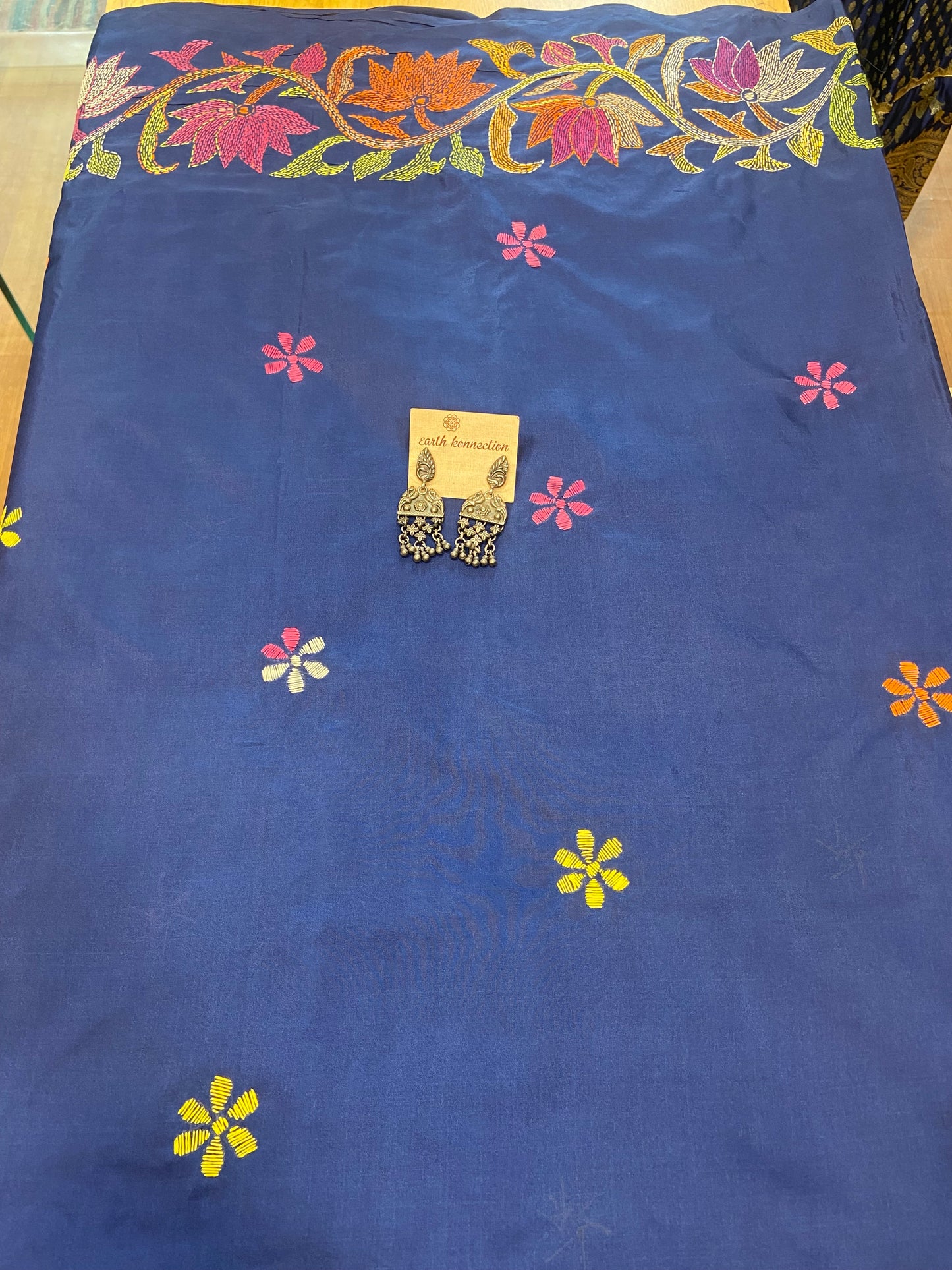 Hand embroidry kantha saree