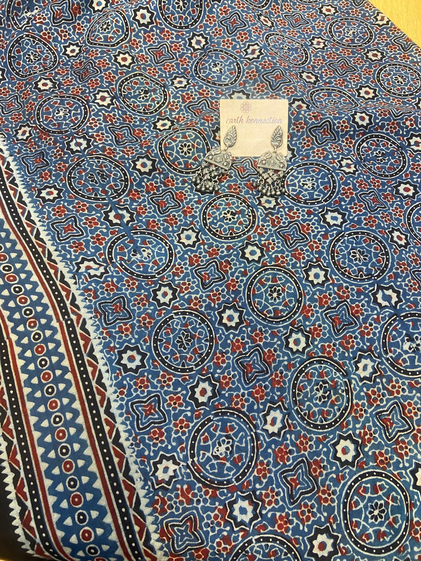 Cotton Modal Ajrak Silk Saree