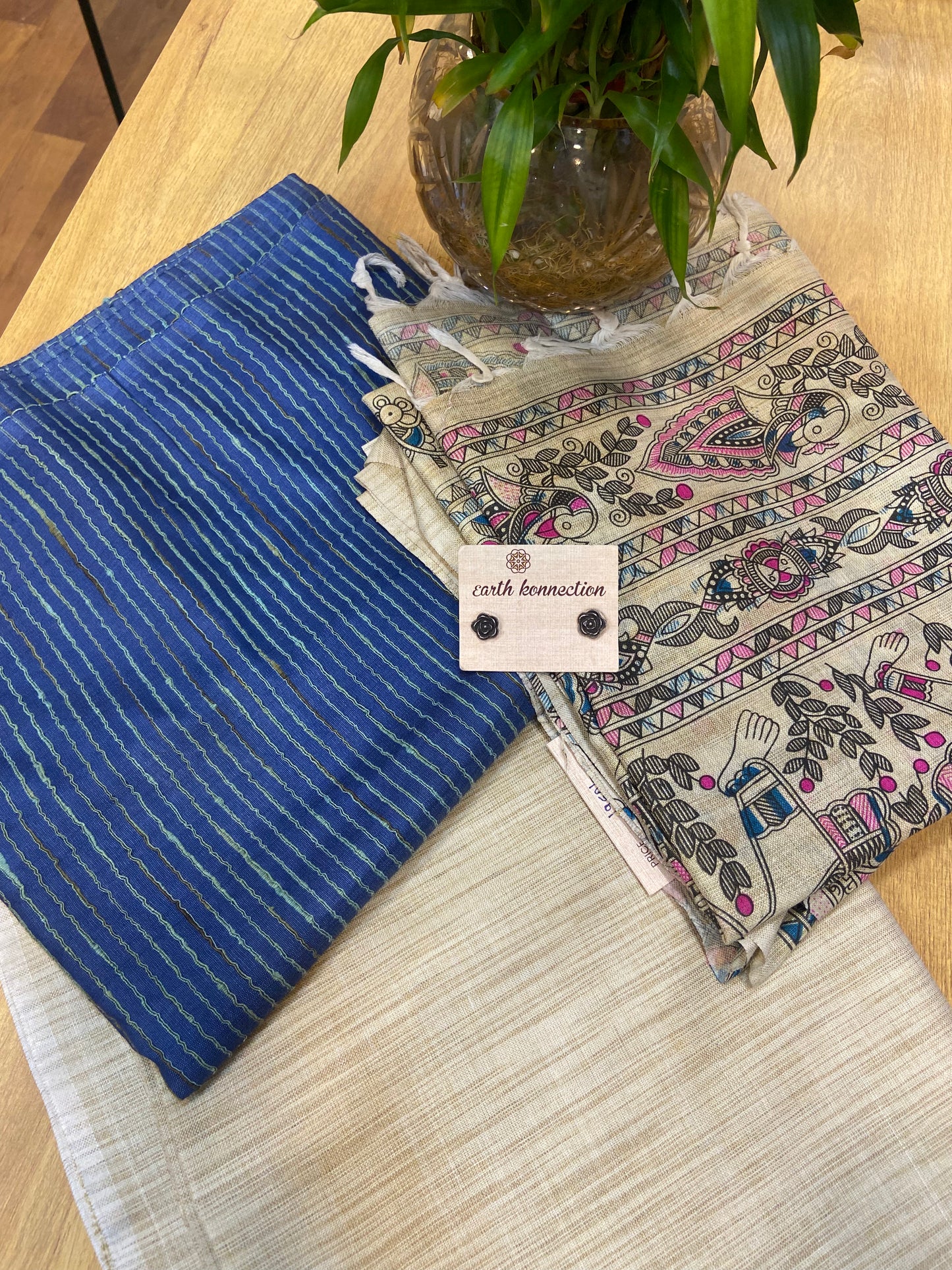 Tussar Madhubani suit set