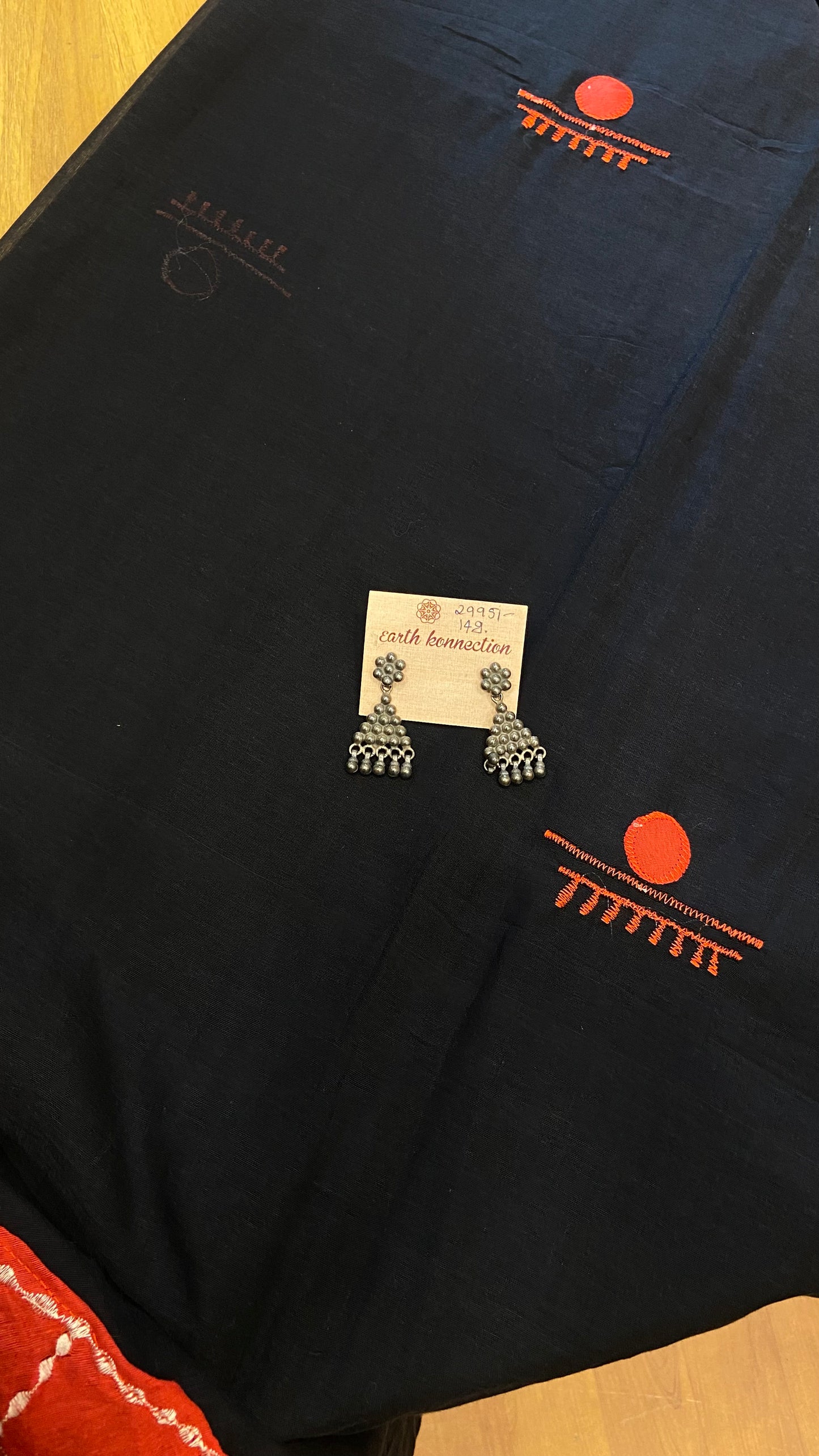 Applique cotton saree