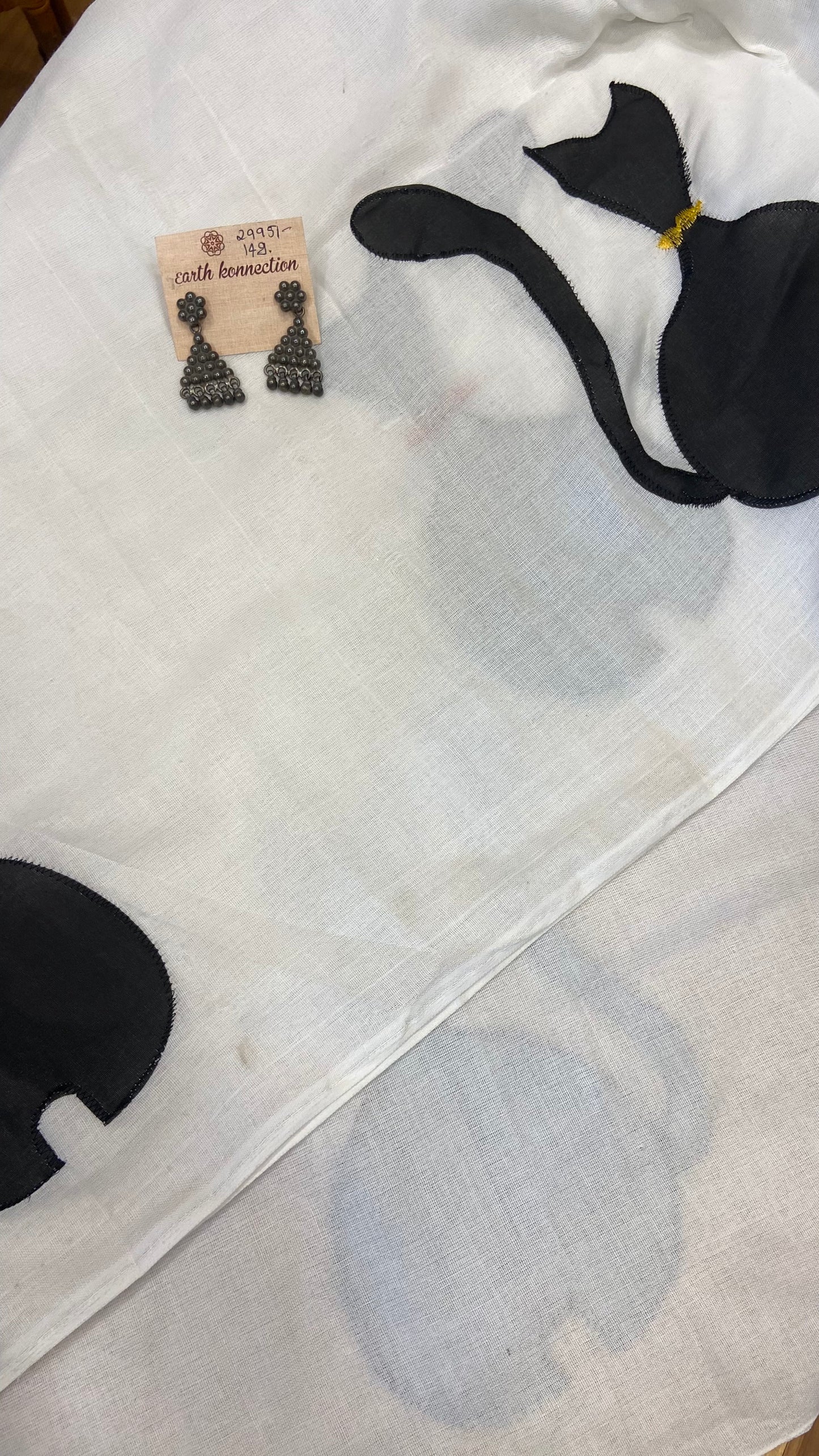 Applique cotton saree