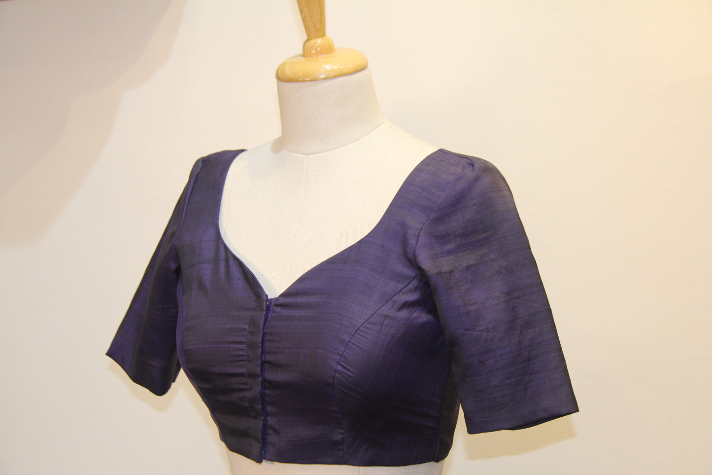 Pure silk Blue princess padded blouse