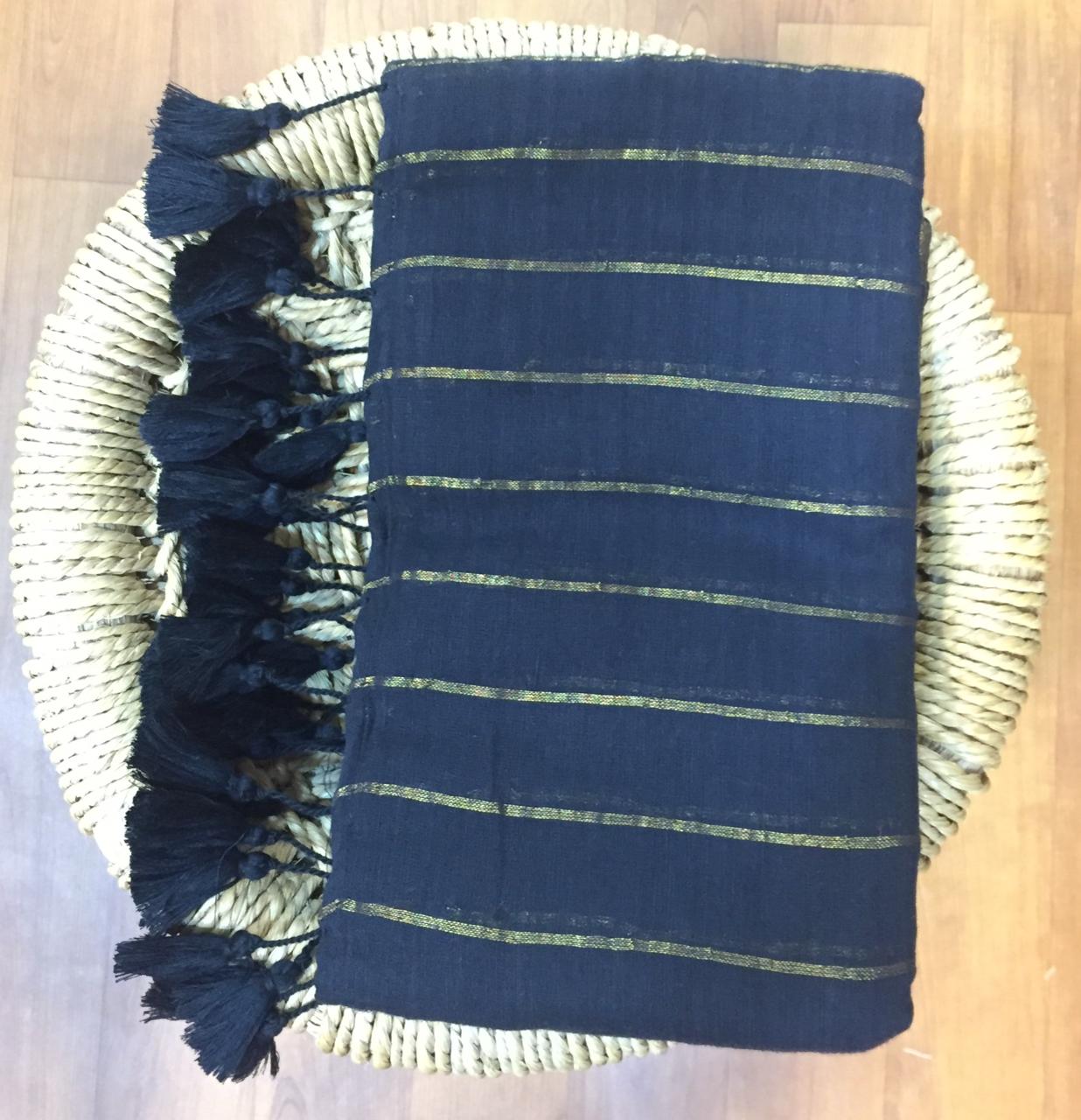 Designer Zari Striped Malmal Cotton Saree