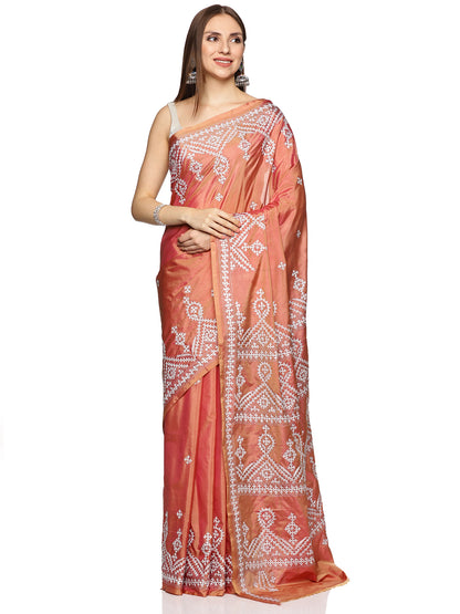 Pink Handloom Khadi Cotton Saree