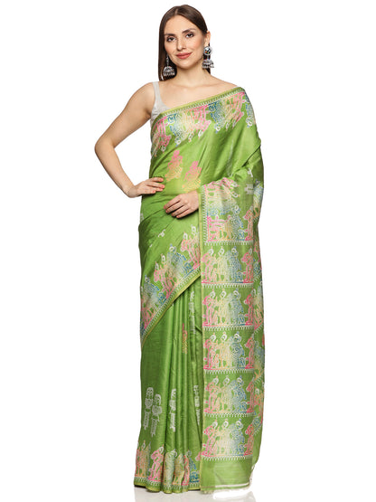 Green Bishnupur Silk Saree