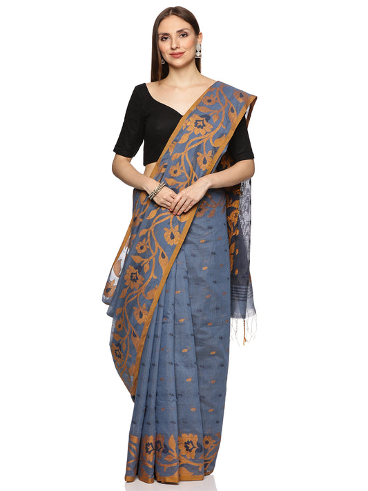 Blue Designer Border Handloom Saree