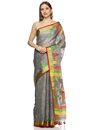 Grey Jamdani Saree